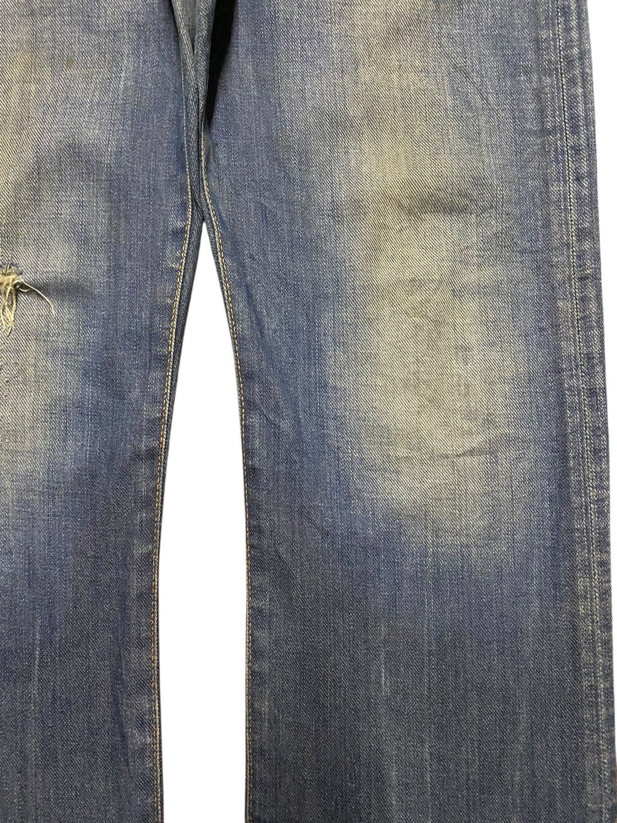 Edwin Vintage Edwin 503R Blue Trip Grunge Distressed Loose Jeans Size US 33 - 10 Thumbnail