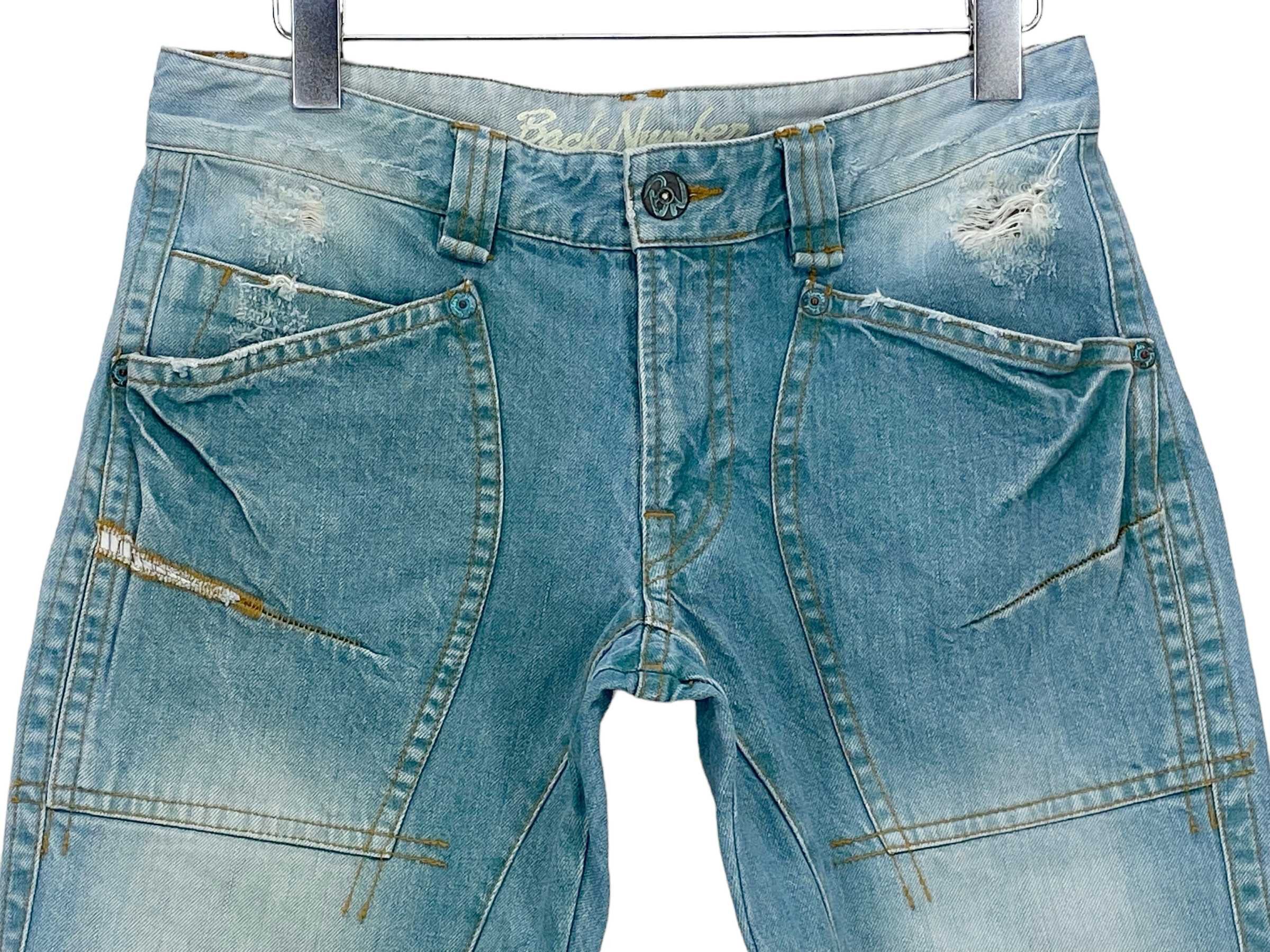 Japanese Brand Back Number Japan Cargo Short Jeans Pants Size US 31 - 3 Thumbnail