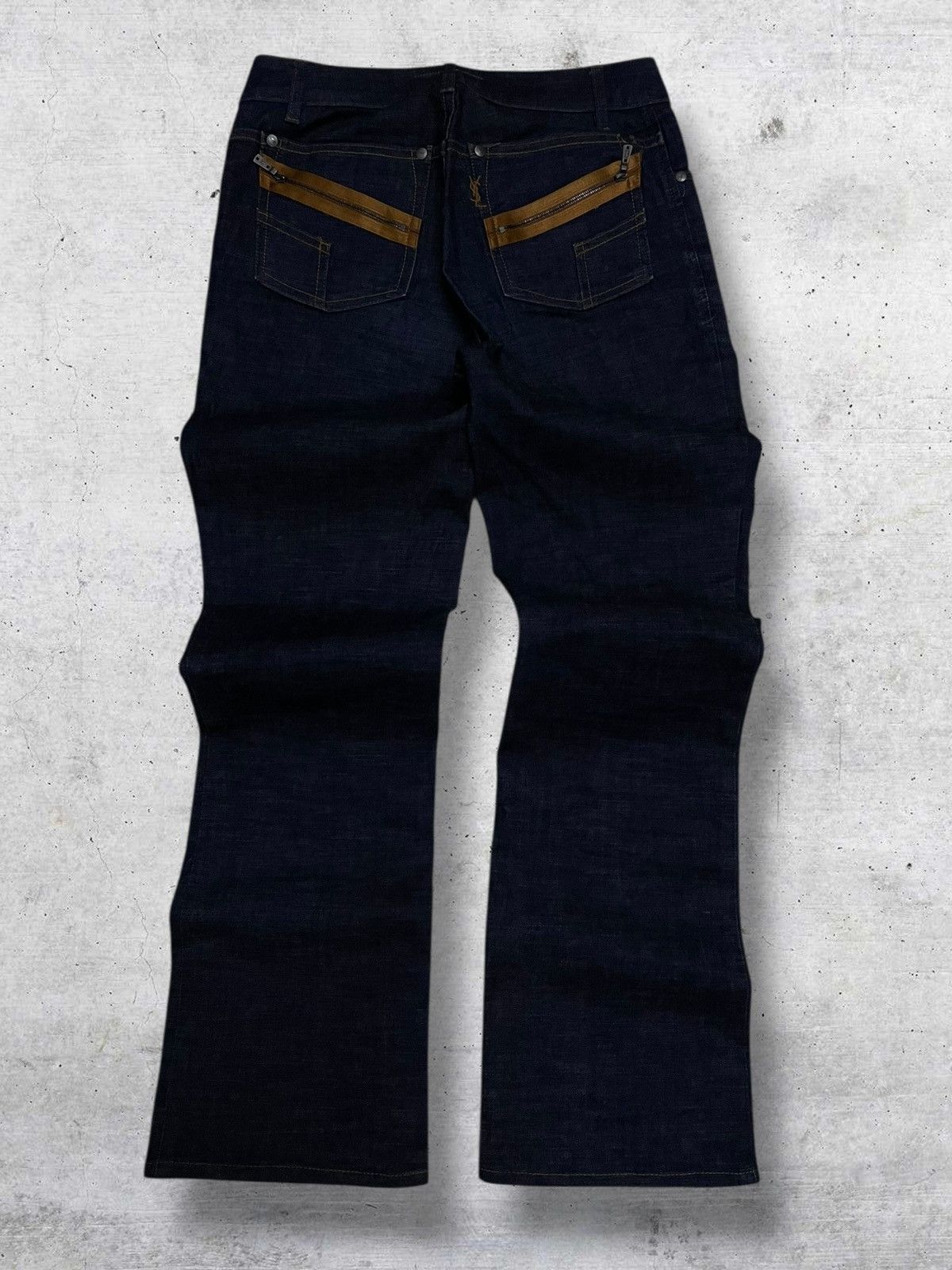 Yves Saint Laurent VINTAGE YVES SAINT LAURENT 90S DESIGNER FLARED MODEL DENIM Size US 27 - 8 Thumbnail