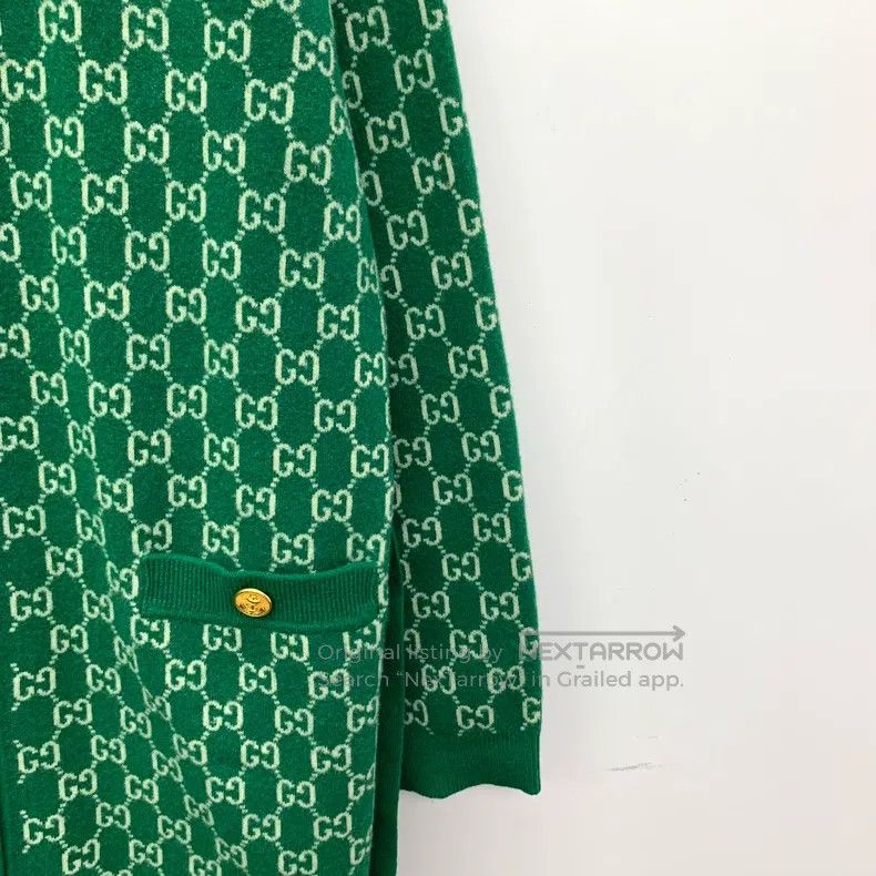 Gucci Gucci Green logo jacquard full-print wool single-breasted Size XXS / US 00 / IT 34 - 4 Thumbnail