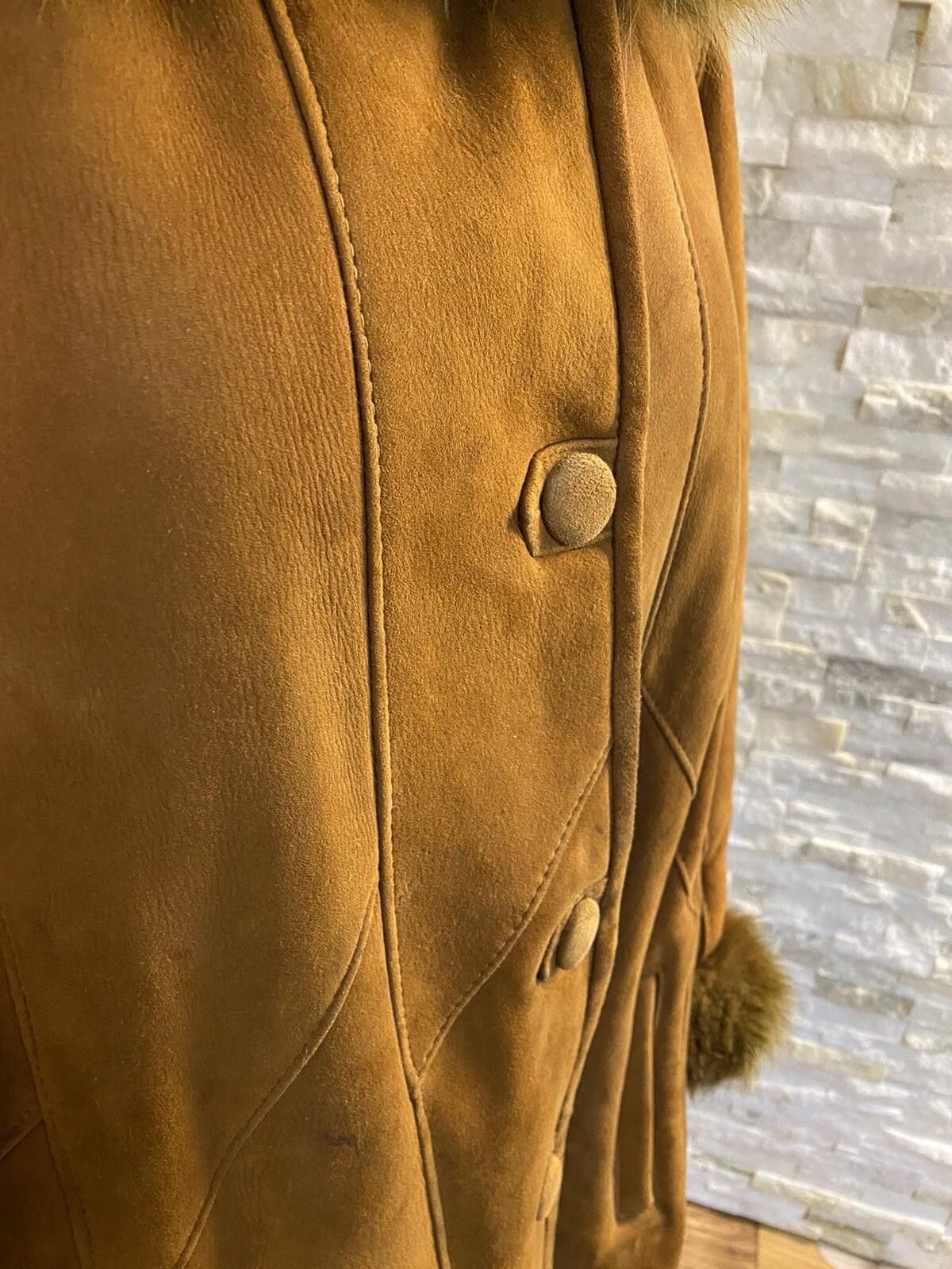 Other Vintage Deri Sarayi Shearling Lambskin Suede Fur Trim Jacket Size M / US 6-8 / IT 42-44 - 3 Thumbnail