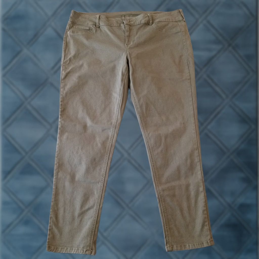 Vintage Maurices Ankle Pants Womens XL Short Green Stretch 34x26 Mid Rise Shirt? Size 40" / US 18 - 1 Thumbnail