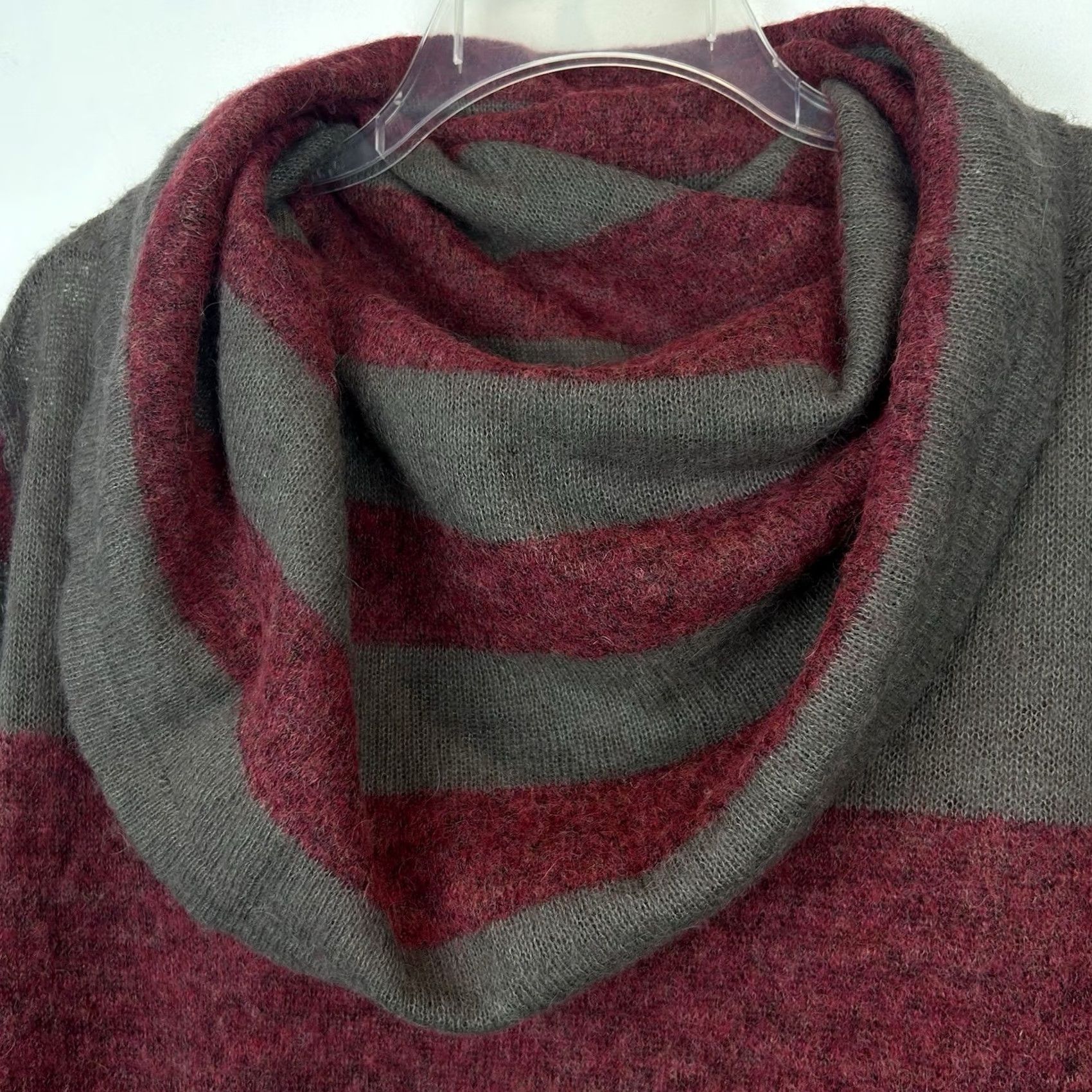 Free People Free People Sweater Womens M Cowl Neck Alpaca Blend Stripes Gray Soft Fall Size M / US 6-8 / IT 42-44 - 5 Thumbnail