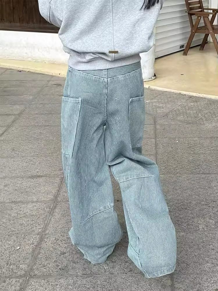 Japanese Brand × Jean Retro Striped Oversize Baggy Unisex Jean Size US 26 / EU 42 - 3 Thumbnail