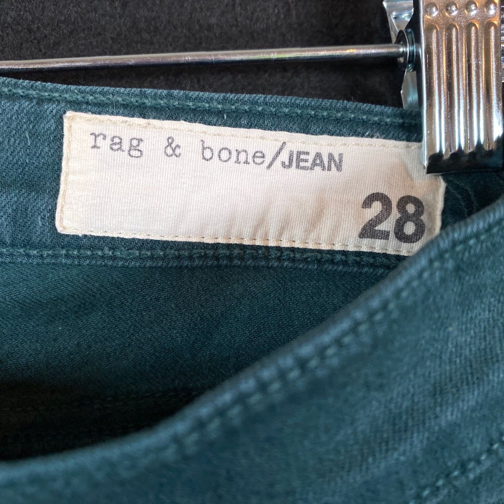 Rag & Bone Rag & Bone Womens Jeans Green Cotton Blend Mid Rise Skinny 28 Jeans Slim Stretch Check 30in Waist Womens Size 28" / US 6 / IT 42 - 4 Thumbnail