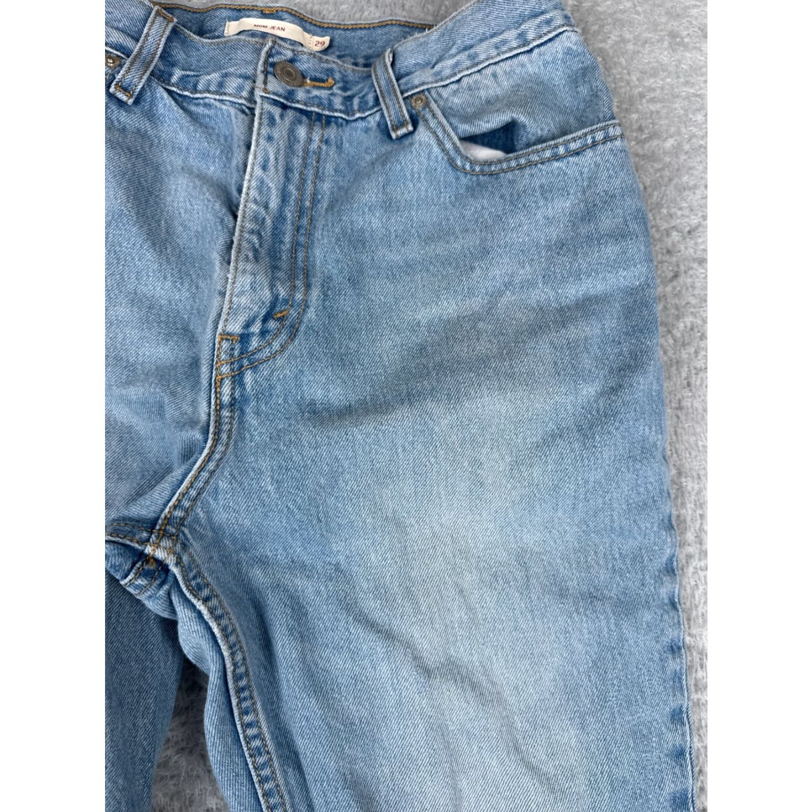 Levi's Levi's Jeans Women 29x26 5-Pocket Denim Light Wash Blue Premium Mom Style 80s Distressed Stretch Vintage No Size 29" - 5 Thumbnail
