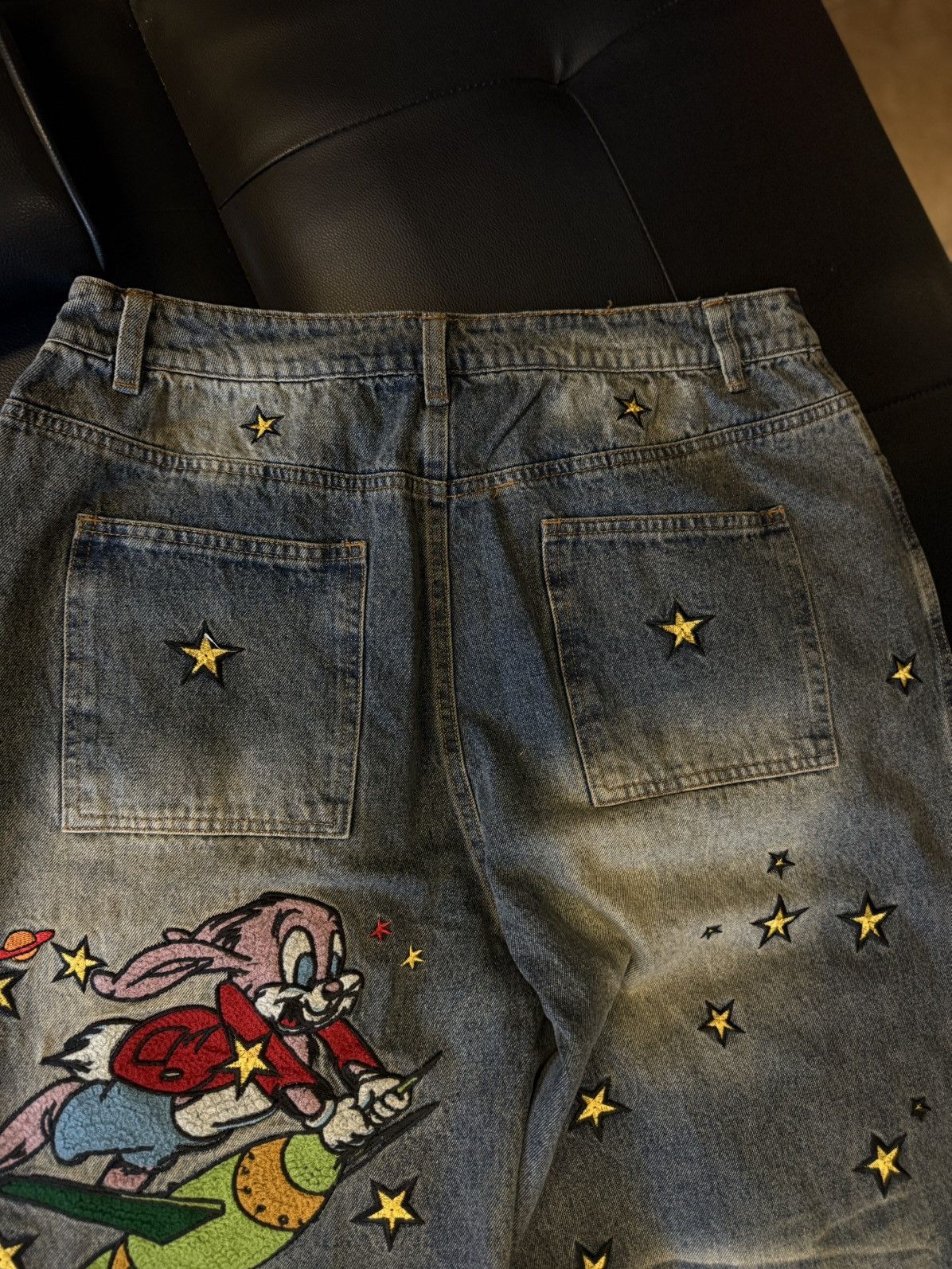 Vale Valley Star Bunny Rocket Baggy Blue Jeans Size 30 Size US 30 / EU 46 - 11 Thumbnail