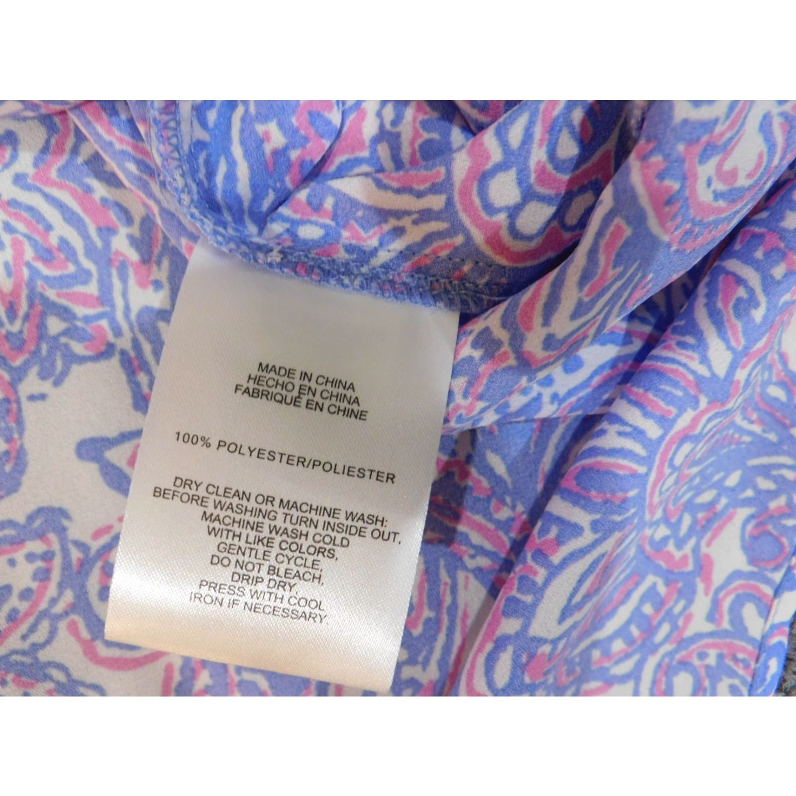 Jones New York Jones New York Blouse 3X Womens Pullover Polyester Purple Geometric Floral Round Neck Long Sleeve Plus Size Classic Lightweight Size XXL / US 16-18 / IT 52-54 - 7 Thumbnail