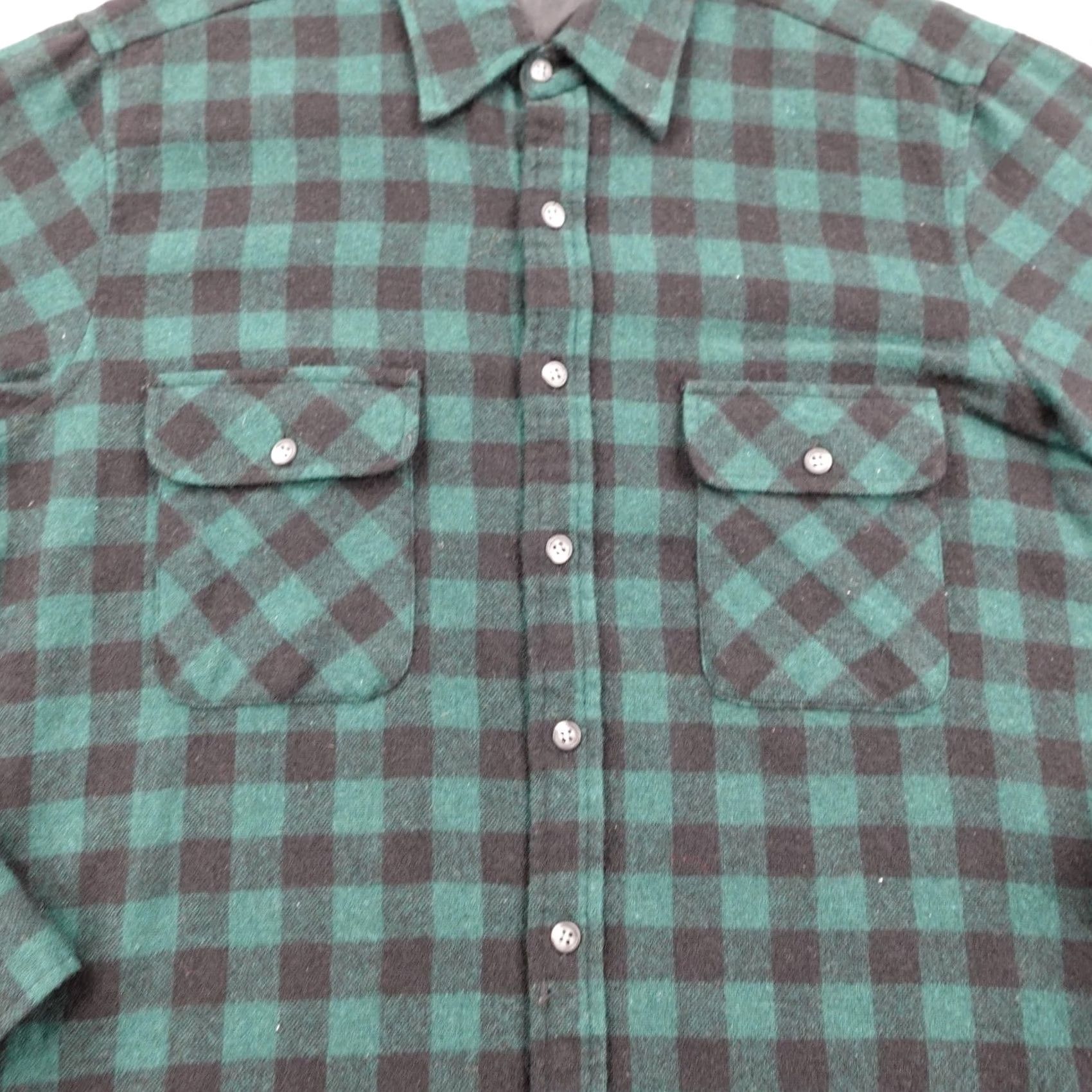 Vintage VINTAGE the Denver Shirt Mens L Green Black Plaid Flannel Wool Blend Button Size US L / EU 52-54 / 3 - 3 Thumbnail