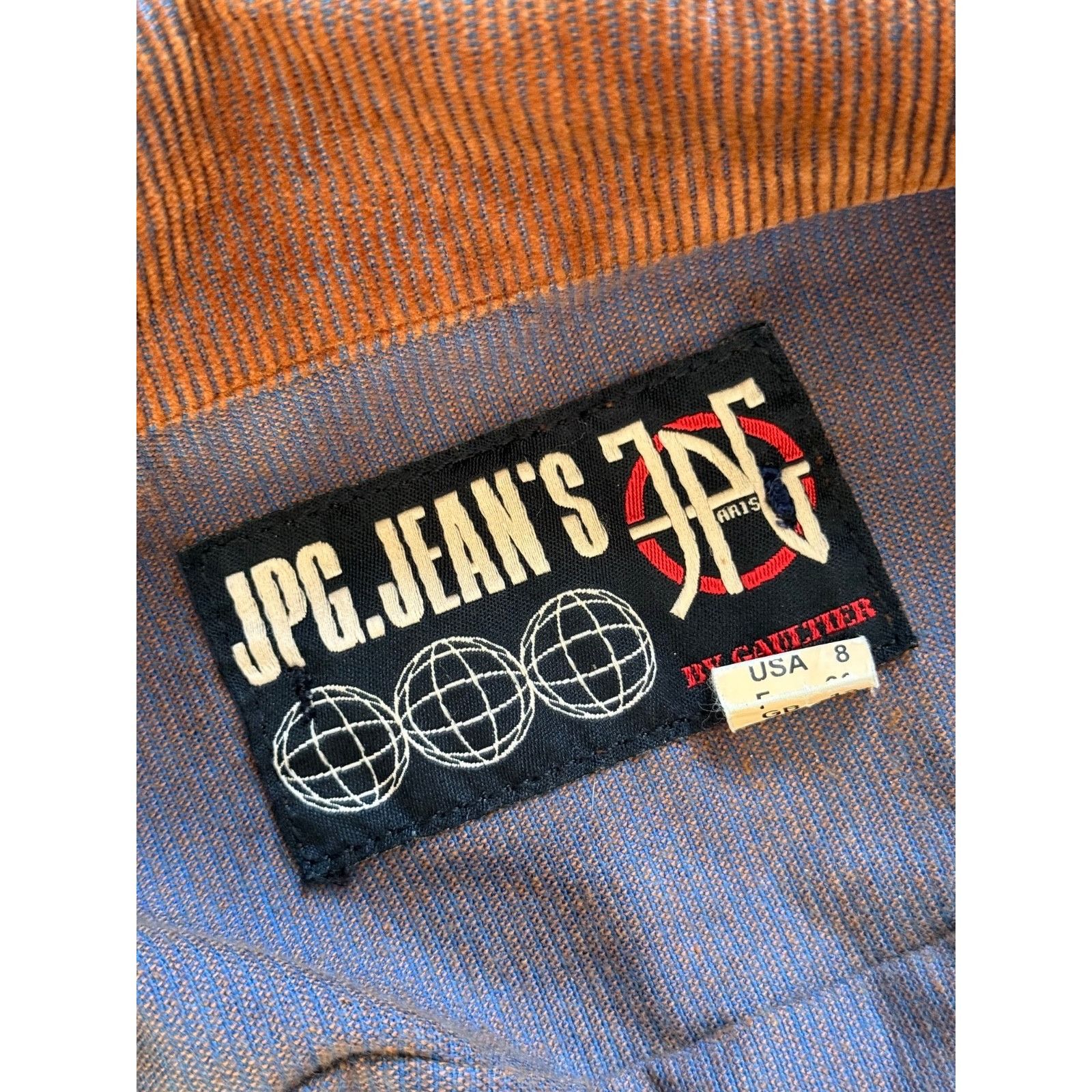 Jean Paul Gaultier Vintage Jean Paul Gaultier Rust Corduroy Blue Brown Jacket S Size S / US 4 / IT 40 - 4 Thumbnail