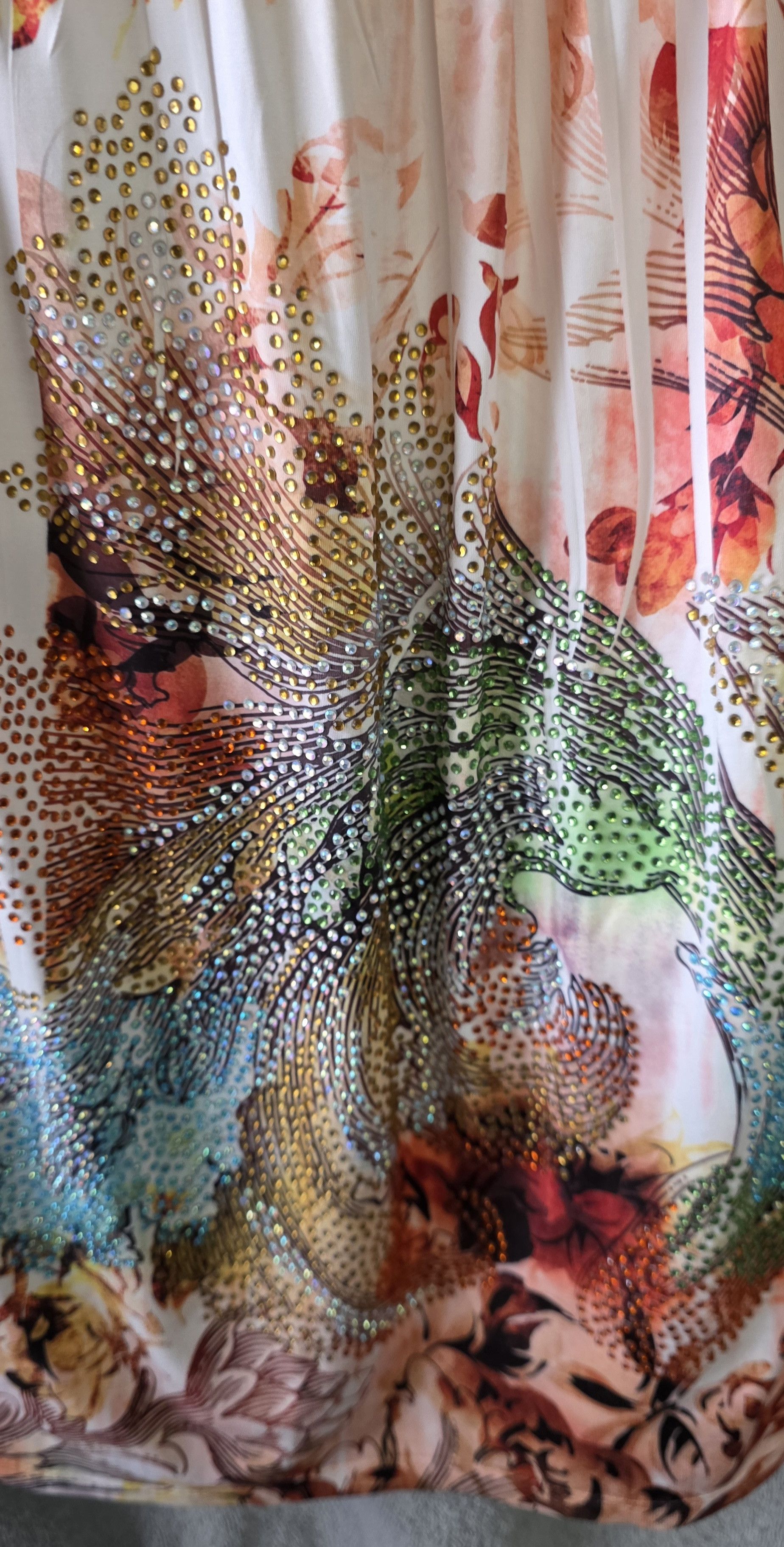 Other NWOT Sublimation Floral Leaves Rhinestones Vneck Dress M Size M / US 6-8 / IT 42-44 - 3 Thumbnail