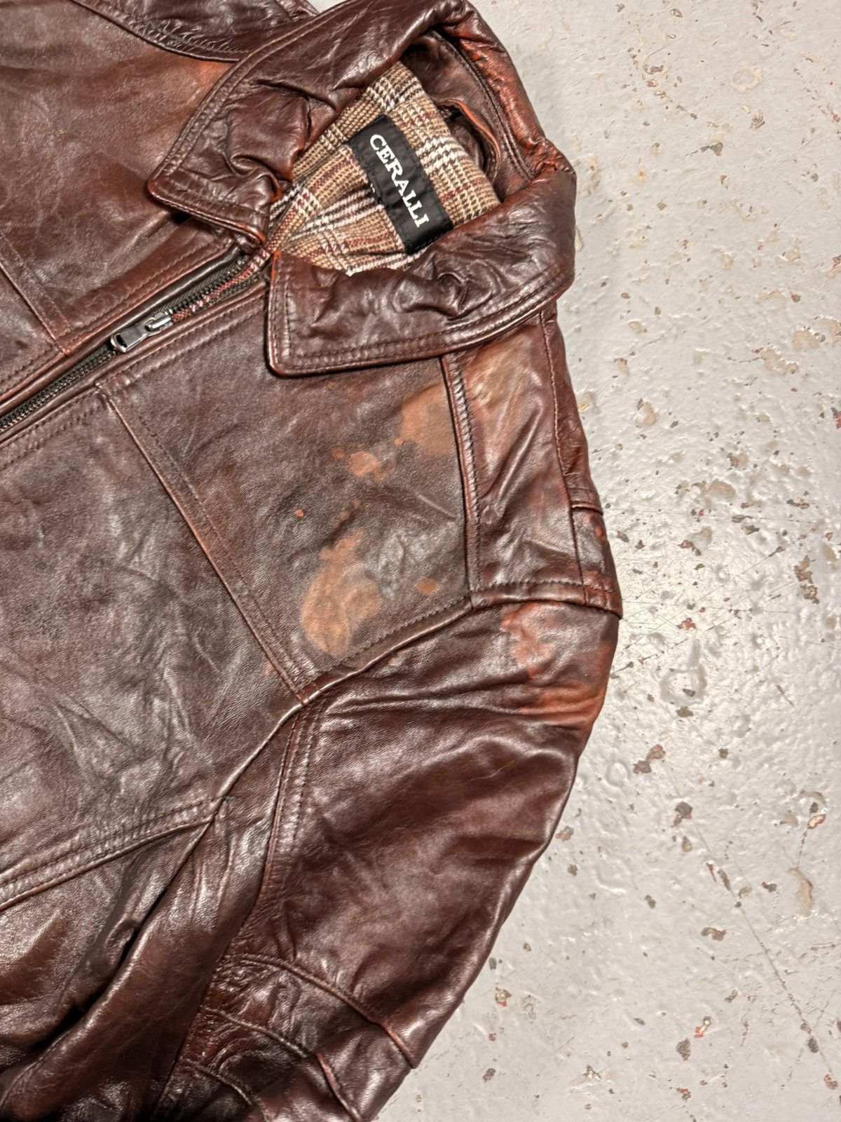 Other Vintage Ceralli Mocha Brown Leather Jacket Size US M / EU 48-50 / 2 - 5 Thumbnail