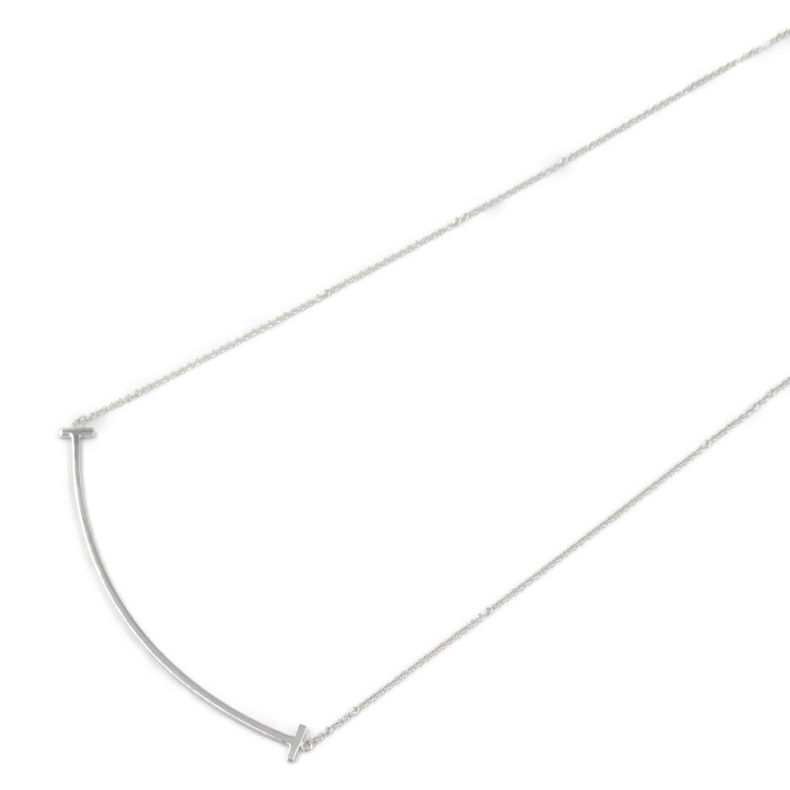 Tiffany & Co. Tiffany Co T-Smile Large Necklace K18Wg (White Gold) Silver Size ONE SIZE - 1 Thumbnail