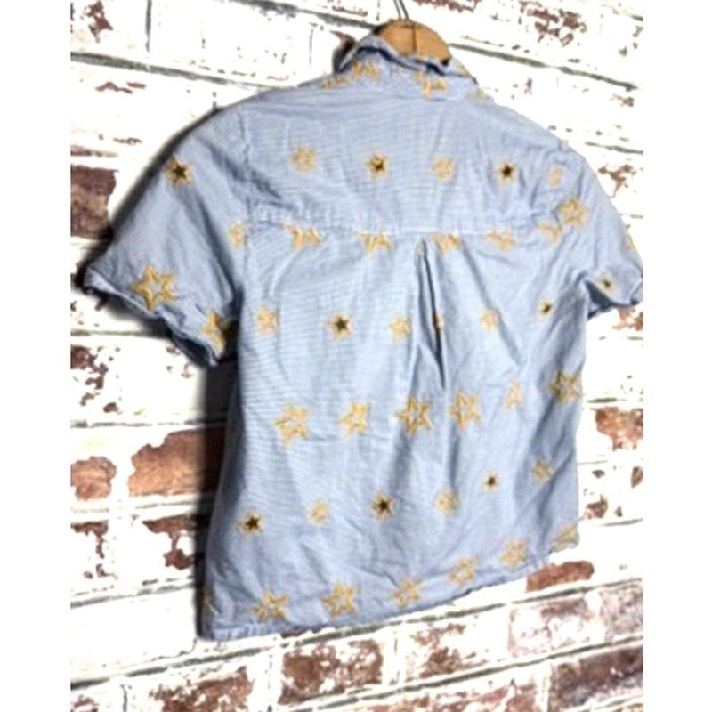 Madewell Madewell Star Embroidered Striped Cotton Button Down Blouse Size S / US 4 / IT 40 - 10 Thumbnail
