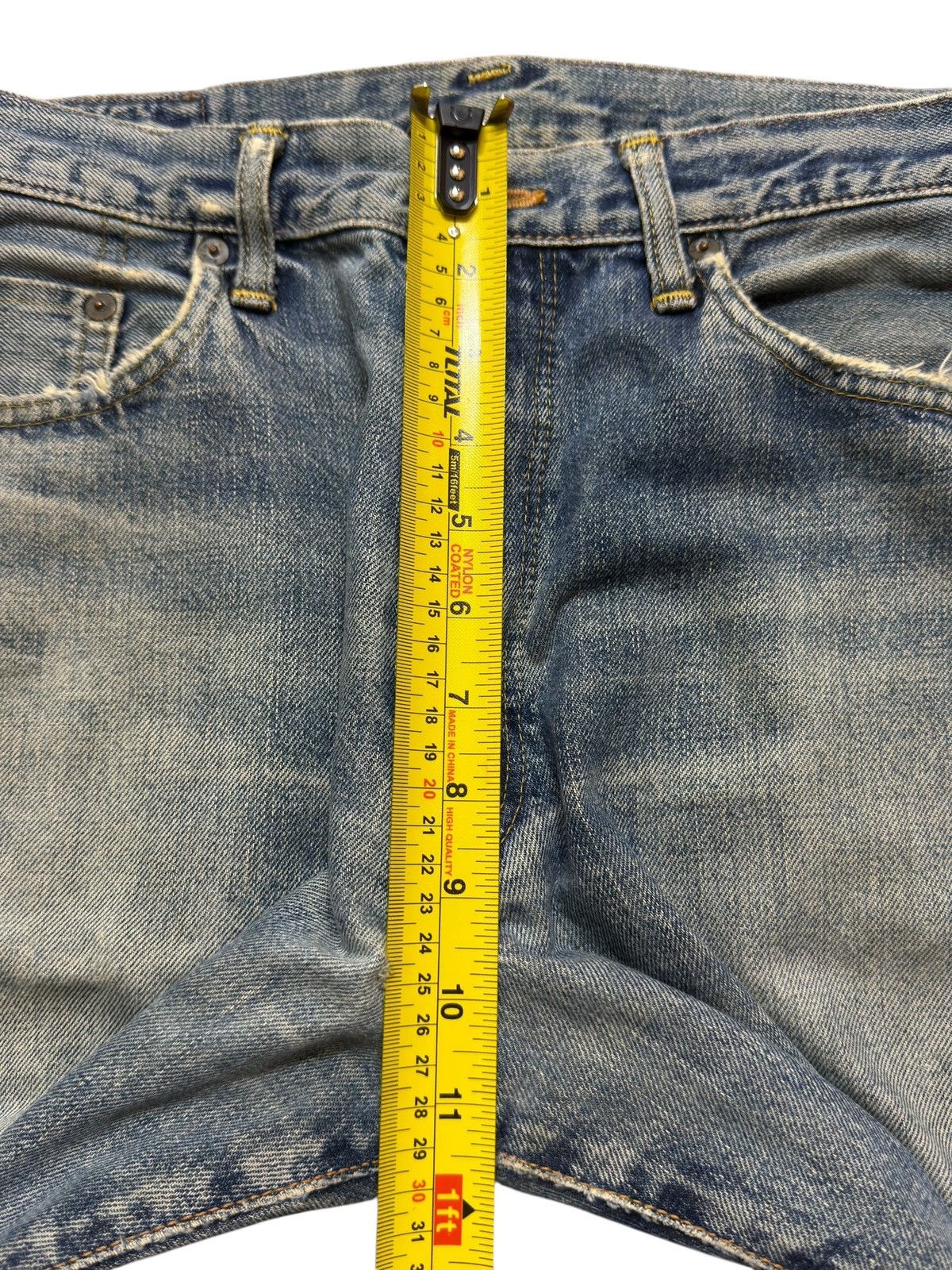 Vintage 90s Edwin 505xx Selvedge Blue Faded Wash Distressed