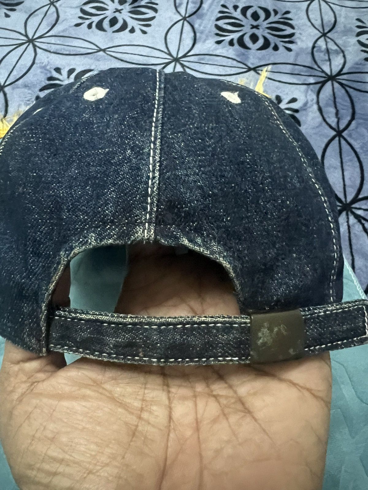 Vintage Base Ball Congress Cap Selvedge denim - 80’s New York Papa Size ONE SIZE - 6 Thumbnail