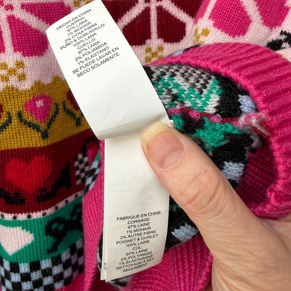 Kate Spade Kate Spade Multicolor Wool Mohair Floral Heart Sweater - S Size S / US 4 / IT 40 - 12 Thumbnail