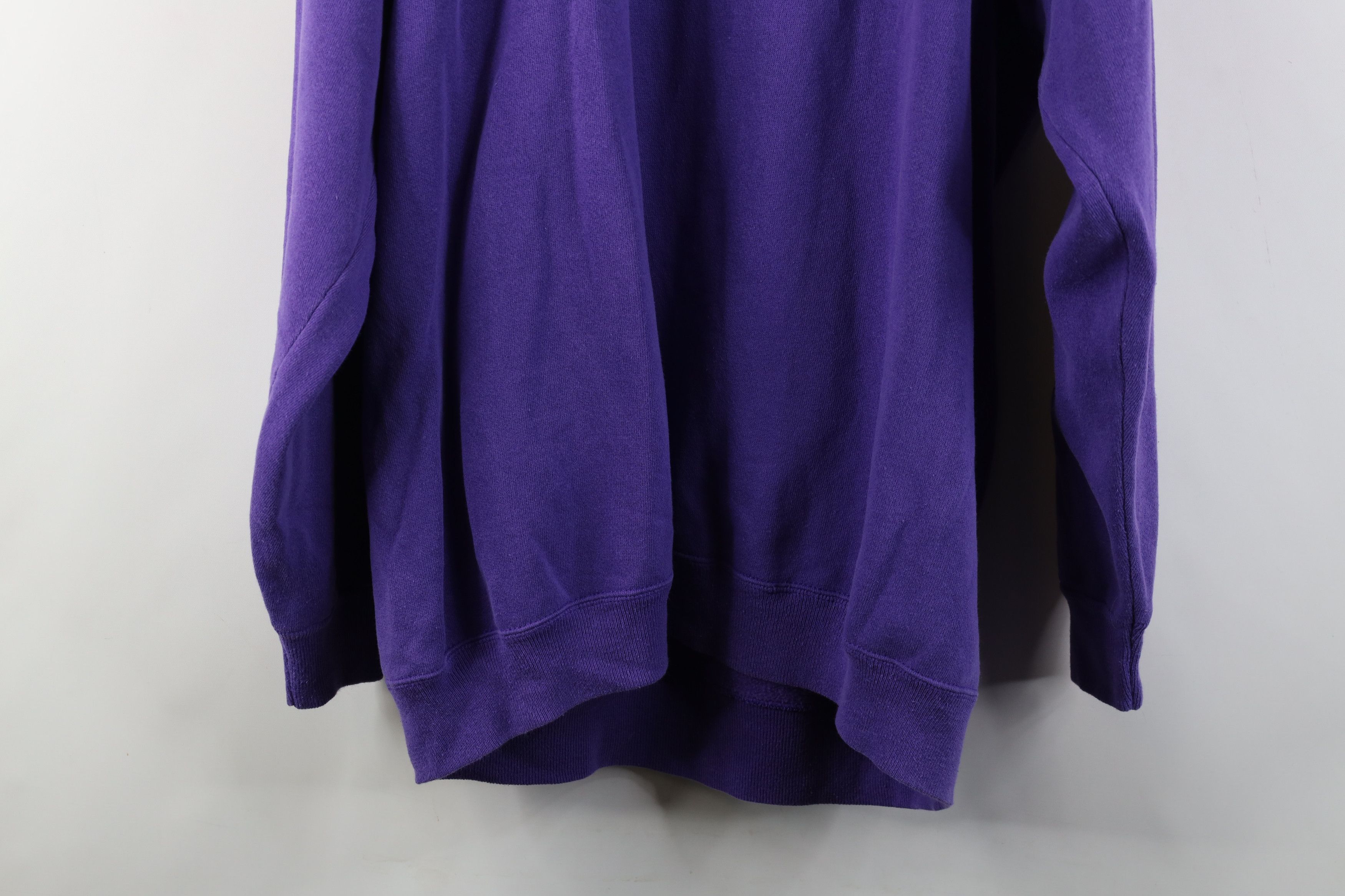 Vintage Vintage 90s Streetwear Blank Crewneck Sweatshirt Purple USA Size XXL / US 16-18 / IT 52-54 - 12 Thumbnail