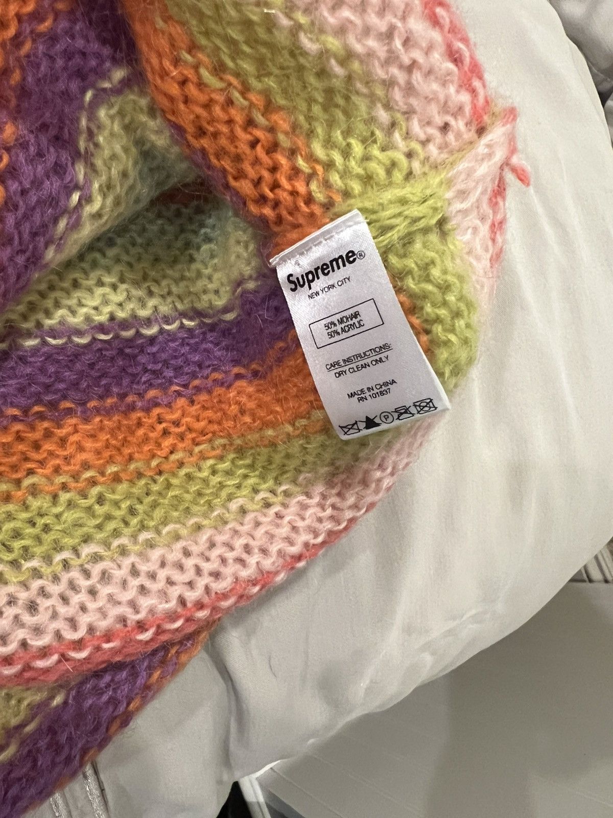 Supreme Supreme Stripe Mohair Sweater Acid Green Size US XL / EU 56 / 4 - 5 Thumbnail
