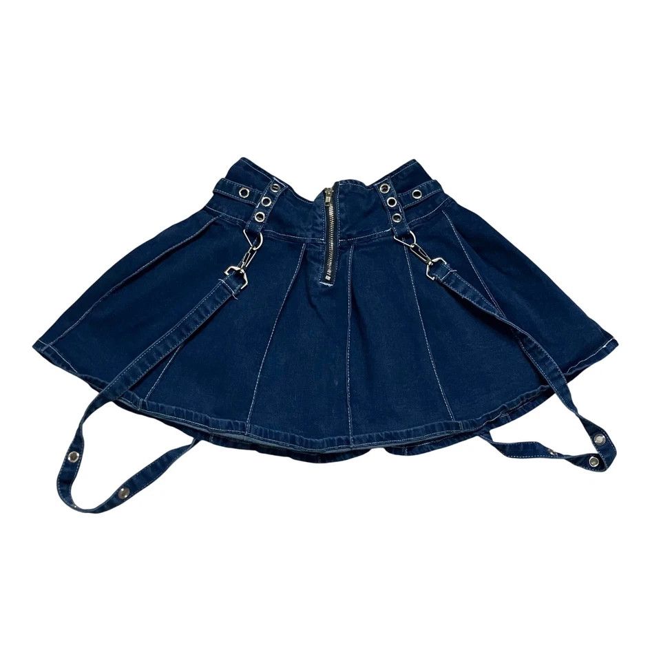 Japanese Brand Bondage Denim Mini Skirt Size 24" / US 00 / IT 34 - 2 Thumbnail