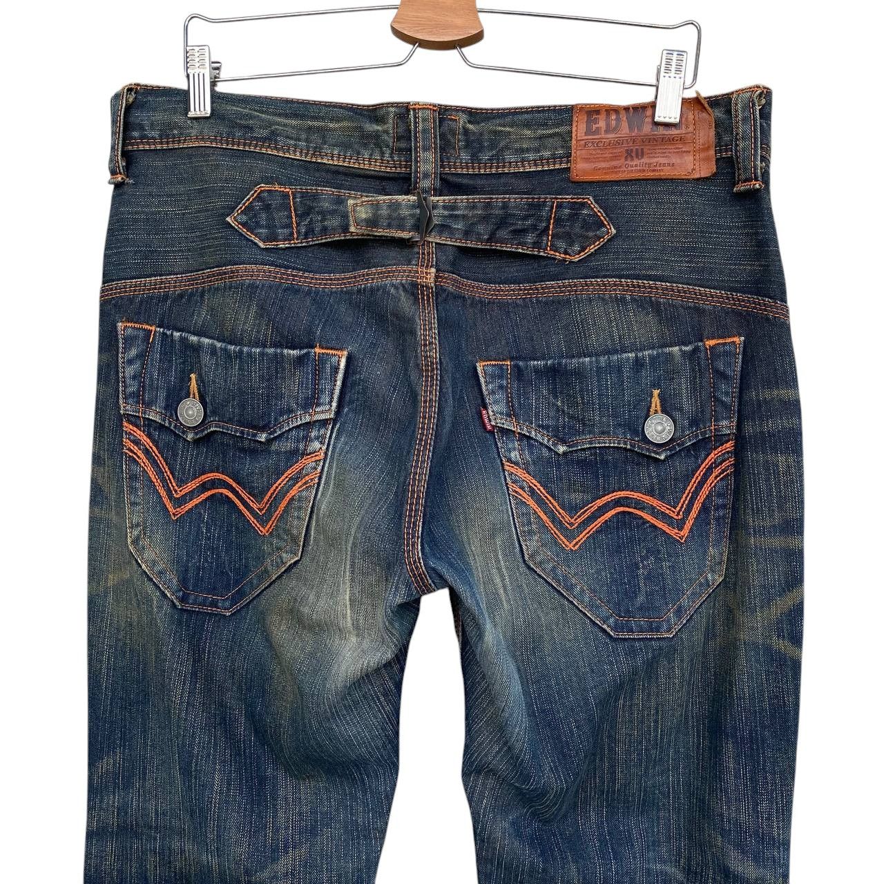 Edwin × Vintage FLARE EDWIN EXCLUSIVE MUDWASH CLAWMARK BUCKLE BACK BJ03-42 Size US 34 / EU 50 - 5 Thumbnail