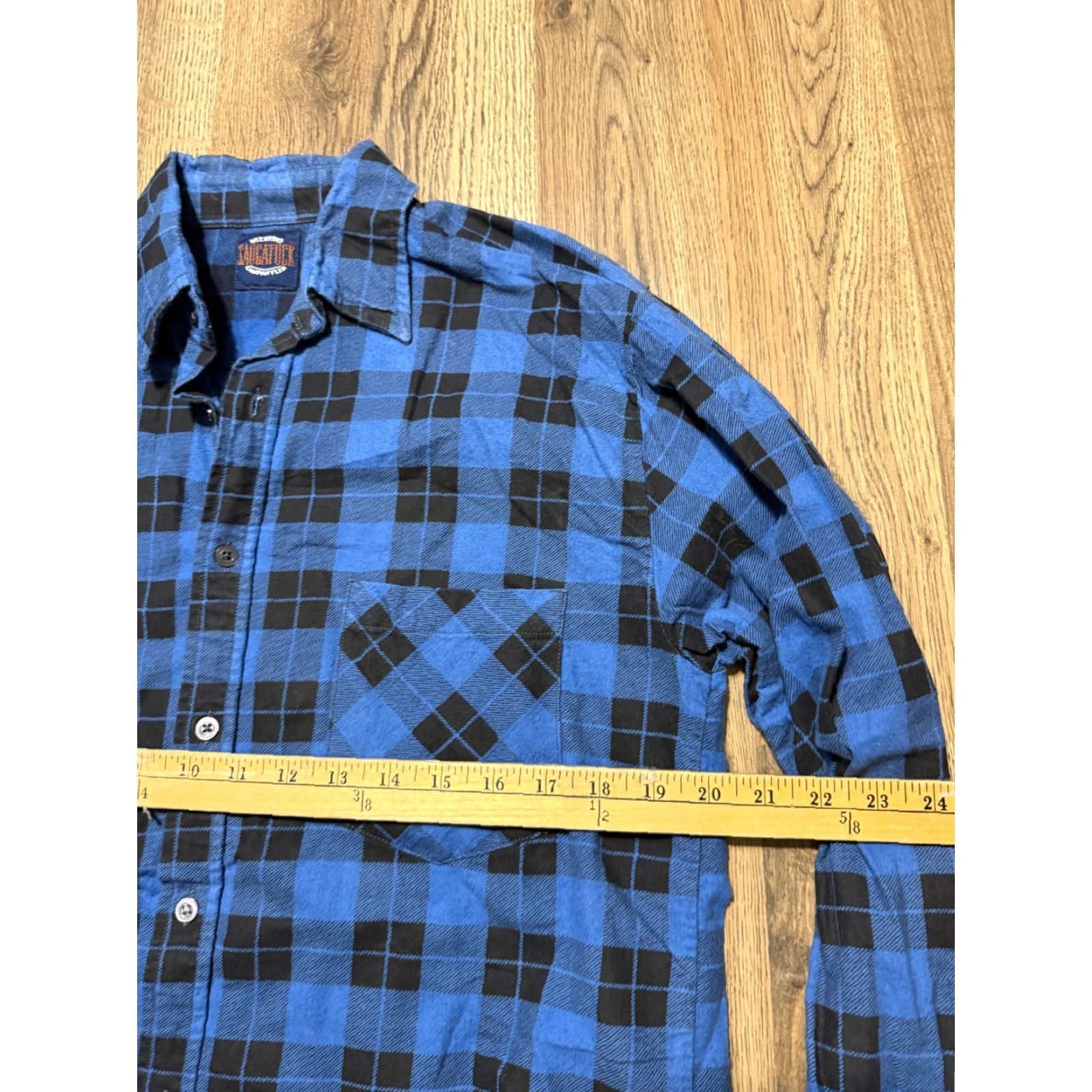 Vintage VINTAGE Saugatuck Shirt Men's M Black Blue Long Sleeve Button-Up Plaid Cotton Flannel Casual Pockets Mens Size US M / EU 48-50 / 2 - 6 Thumbnail
