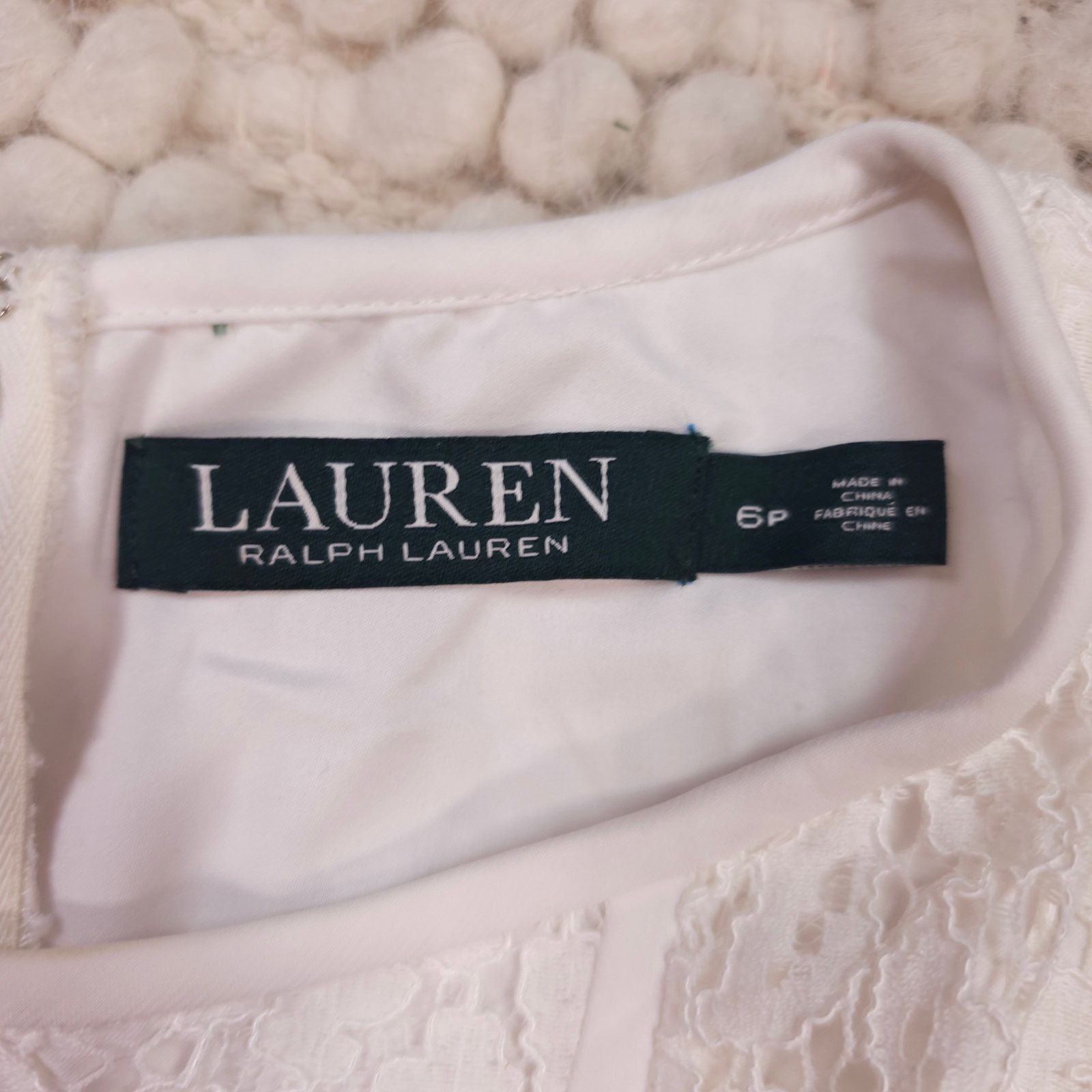 Other Lauren Ralph Lauren Lace Dress White Sz 6P Size M / US 6-8 / IT 42-44 - 7 Thumbnail