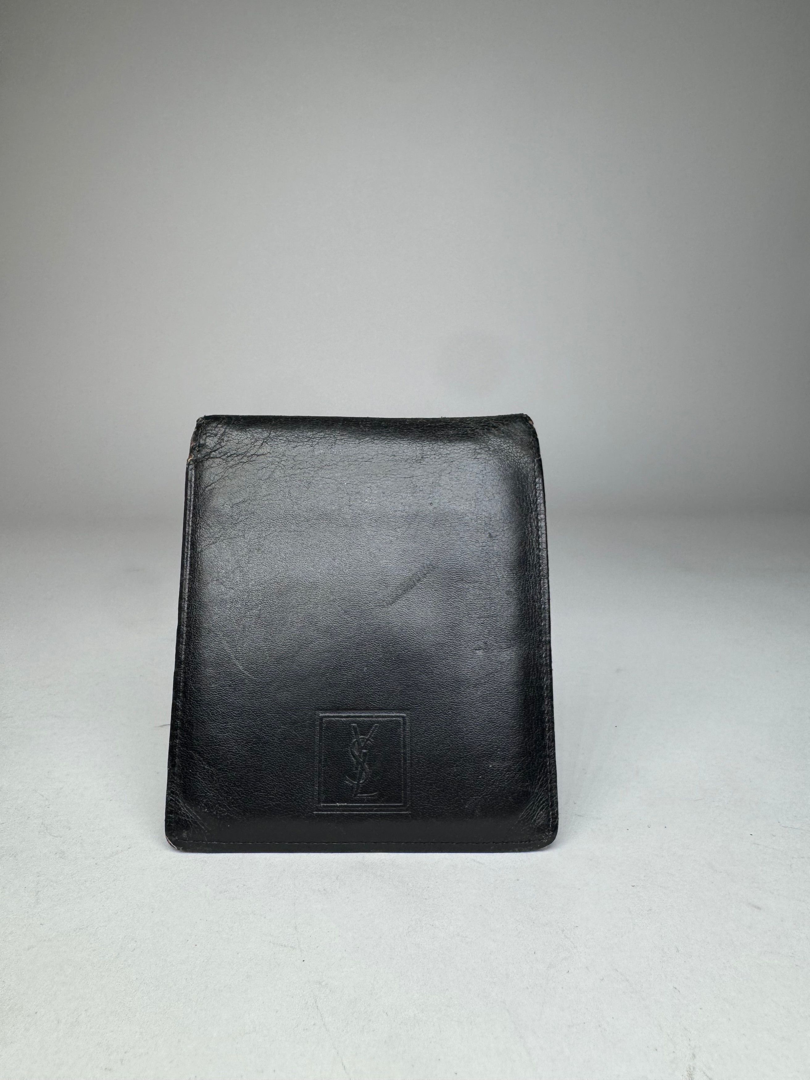 Other Vintage Yves Saint Laurent Flapable Leather Wallet Black Bro Size ONE SIZE - 1 Thumbnail