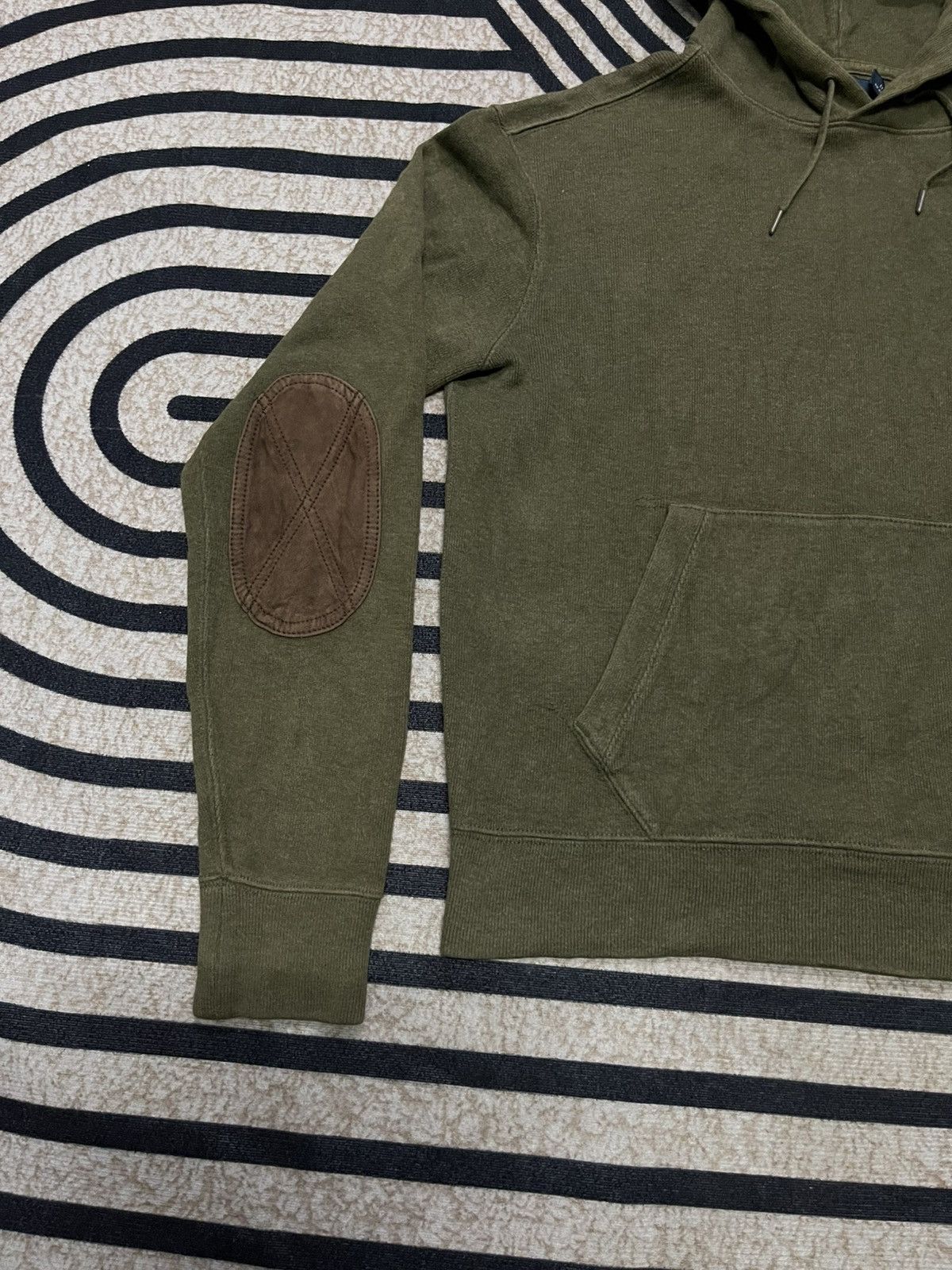 Polo Ralph Lauren 2000s POLO BY RALPH LAUREN SHEEP SUEDE ELBOW FADED HOODIE Size US M / EU 48-50 / 2 - 3 Thumbnail