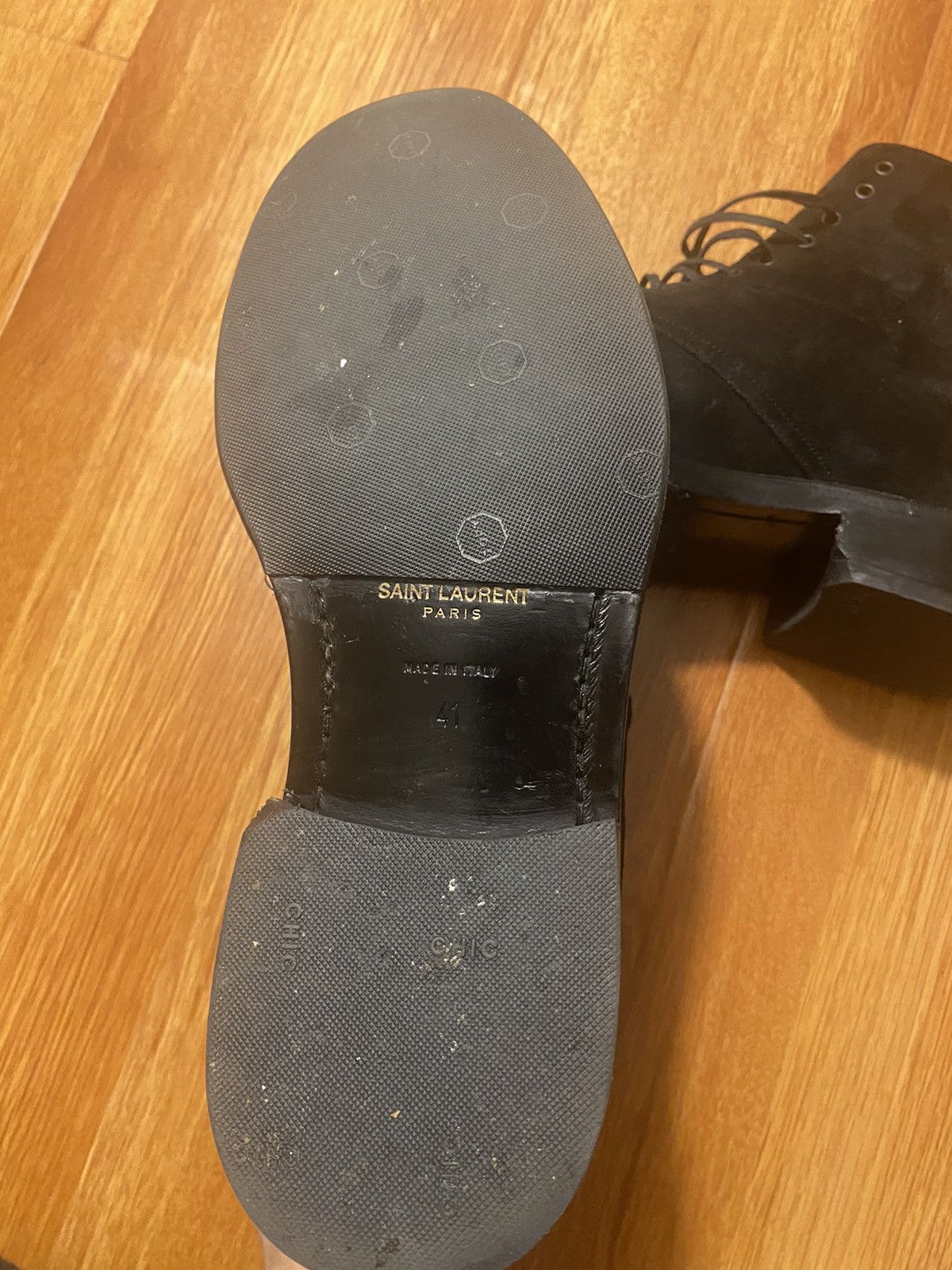 Saint Laurent Paris Black Suede Lace-Up Saint Laurent Boots Size US 8 / EU 41 - 3 Thumbnail