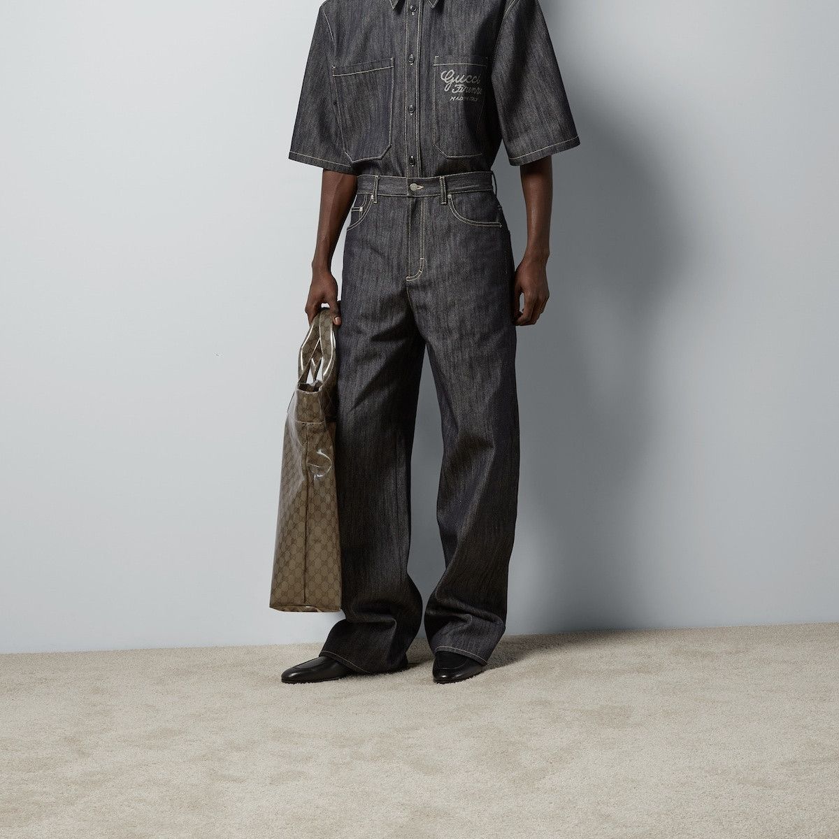 Gucci o1s1wg110125 Denim Pant With Jacquard Detail in Indigo Size US 34 / EU 50 - 5 Thumbnail