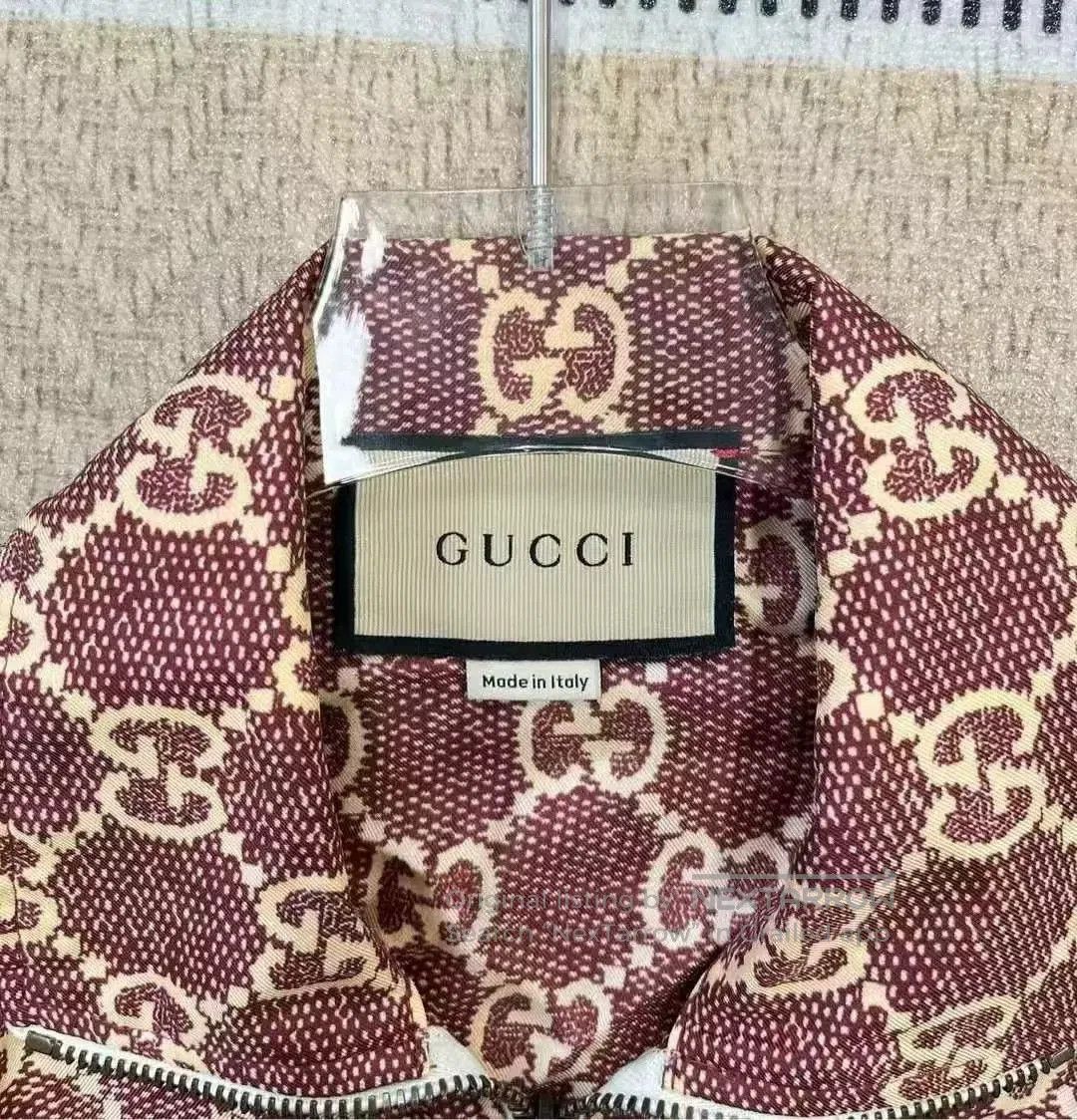 Gucci Gucci Double G Monogram Half-Zip Silk Dress. Size XXS / US 00 / IT 34 - 3 Thumbnail