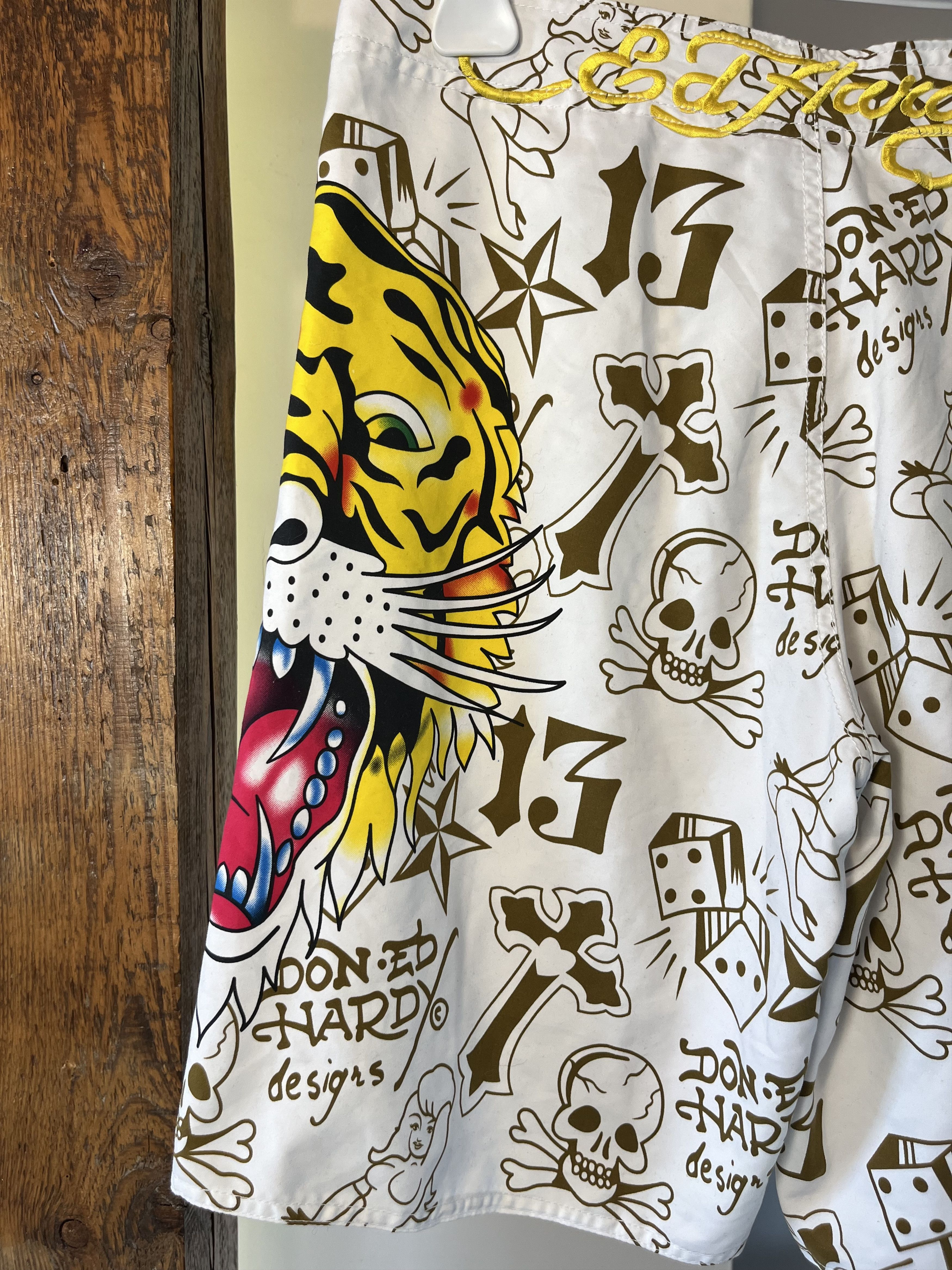 Christian Audigier Ed Hardy by Christian Audigier Beach Swimming Shorts Size US 34 / EU 50 - 7 Thumbnail