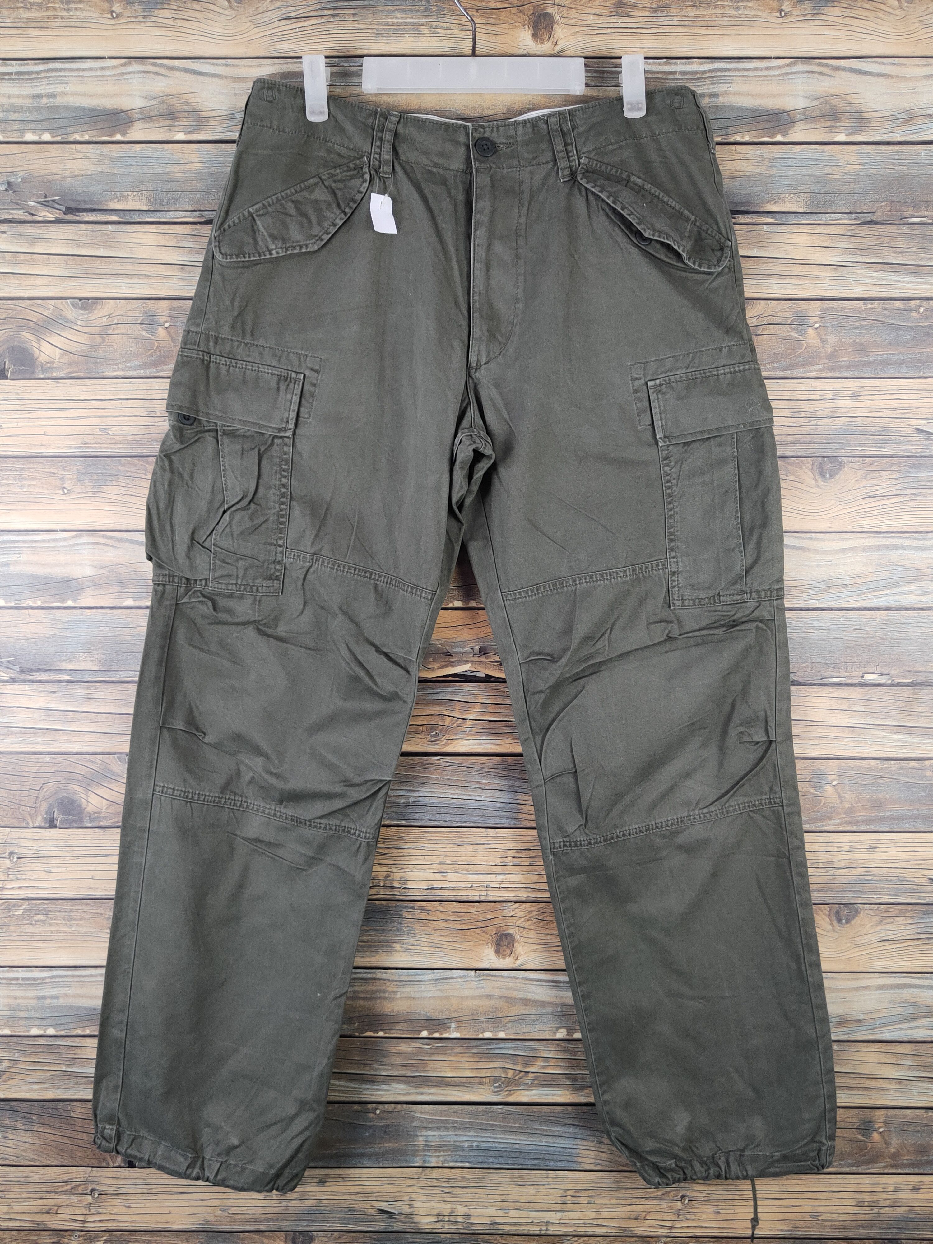 Japanese Brand DL Uniqlo Dark Olive Multipocket Cargo Pants #1943 Size US 32 / EU 48 - 1 Thumbnail