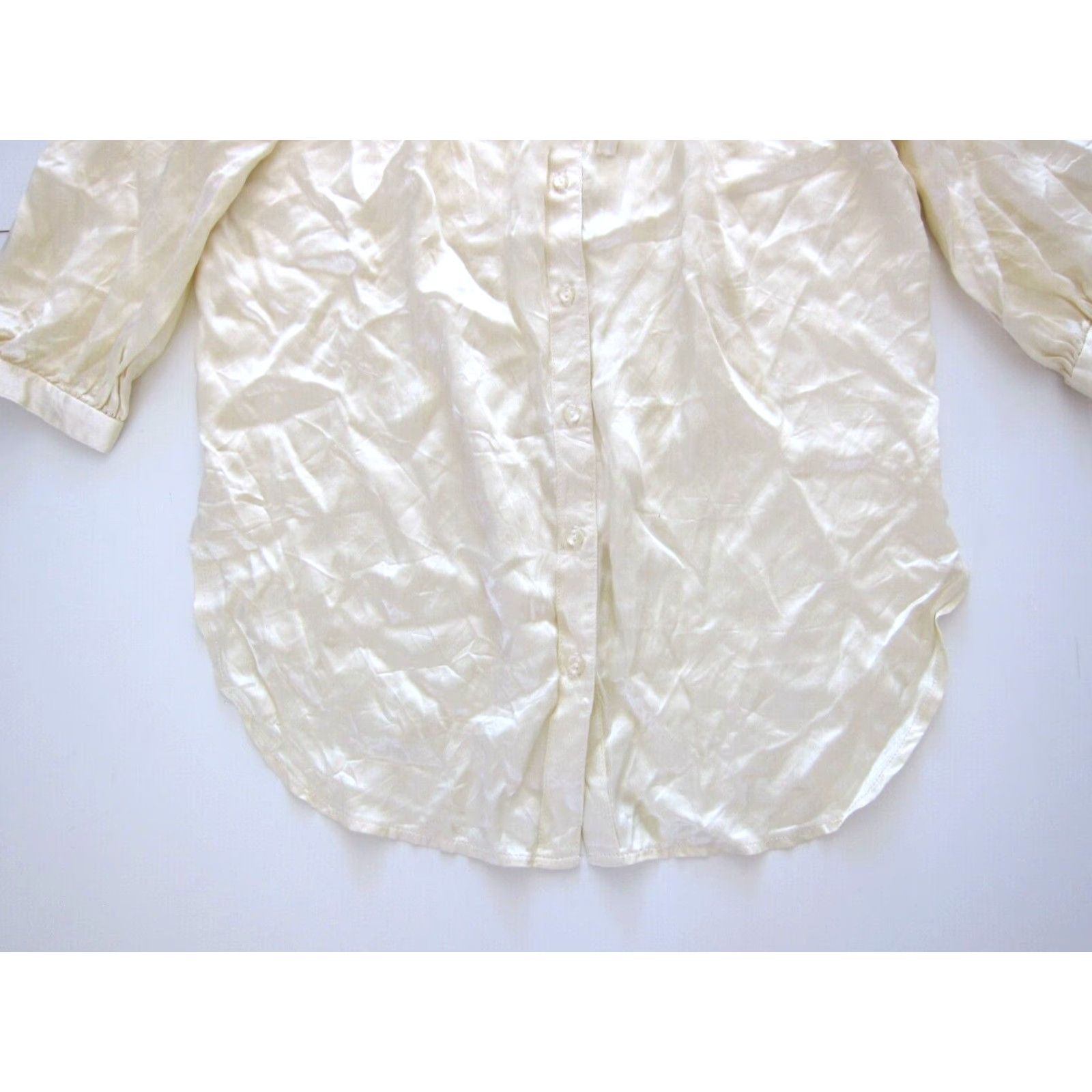 Vintage VINTAGE Just Tops Of California Ivory Silky Button Down 3/4 Sleeve Blouse M Size M / US 6-8 / IT 42-44 - 7 Thumbnail
