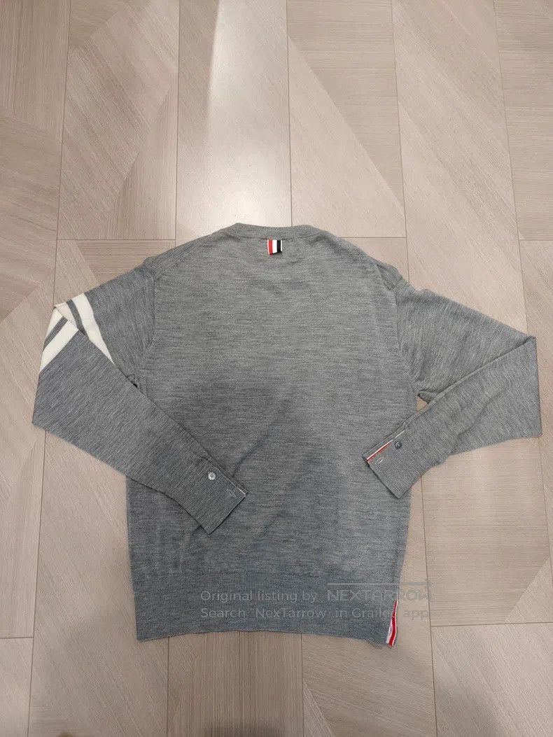 Thom Browne Thom Browne Knitted gray wool hoodie Size US L / EU 52-54 / 3 - 3 Thumbnail