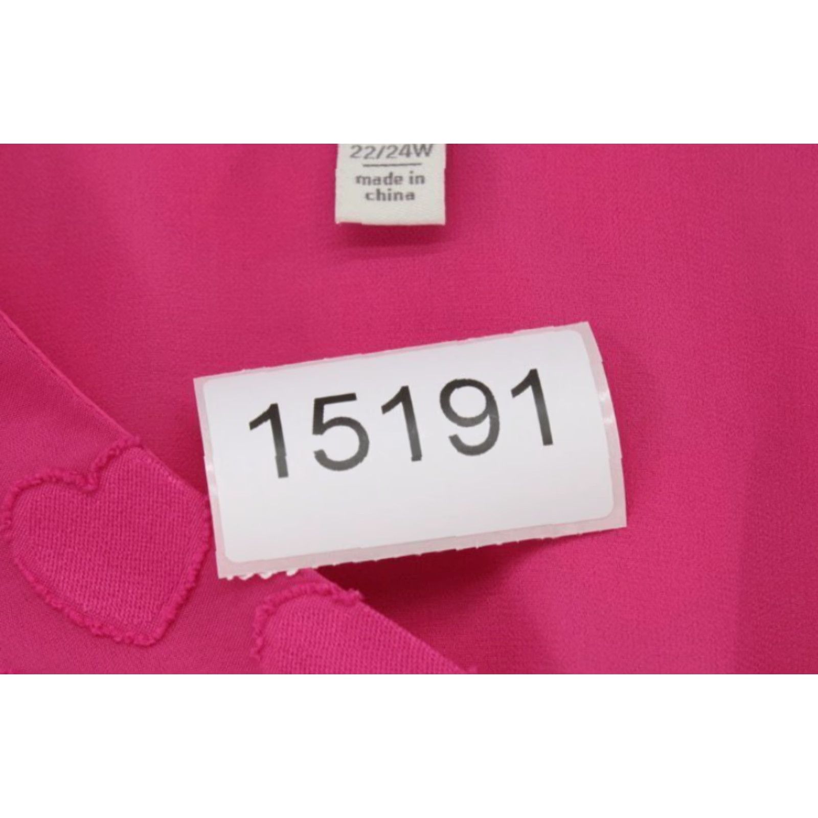 Vintage Cato Blouse Pink Hearts Top Chiffon Bell Sleeves Valentine Date Night 22/24W Women Size 3XL / US 20-22 - 8 Thumbnail