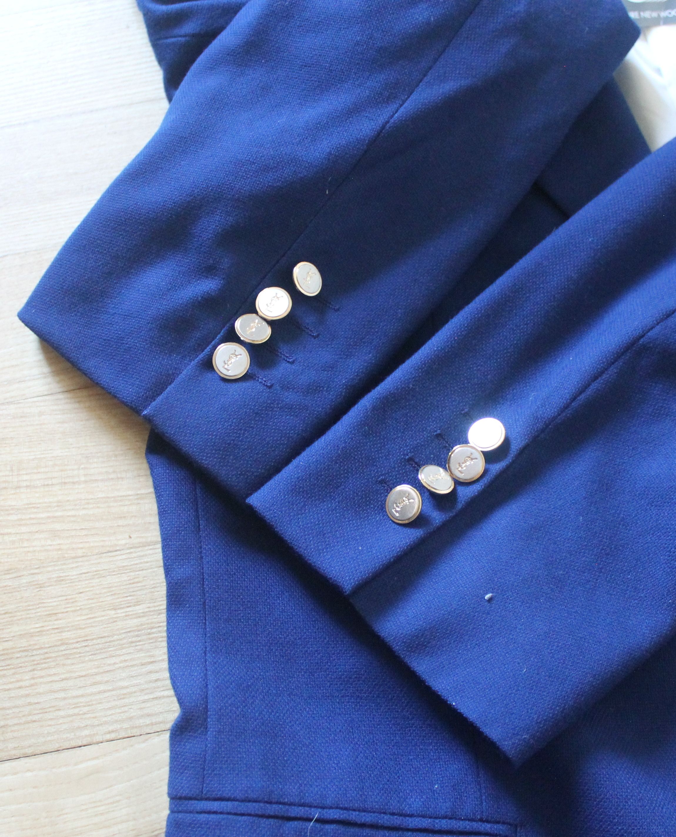 Vintage × Yves Saint Laurent Vintage Yves Saint Laurent New Navy Blazer Size 50R - 12 Thumbnail
