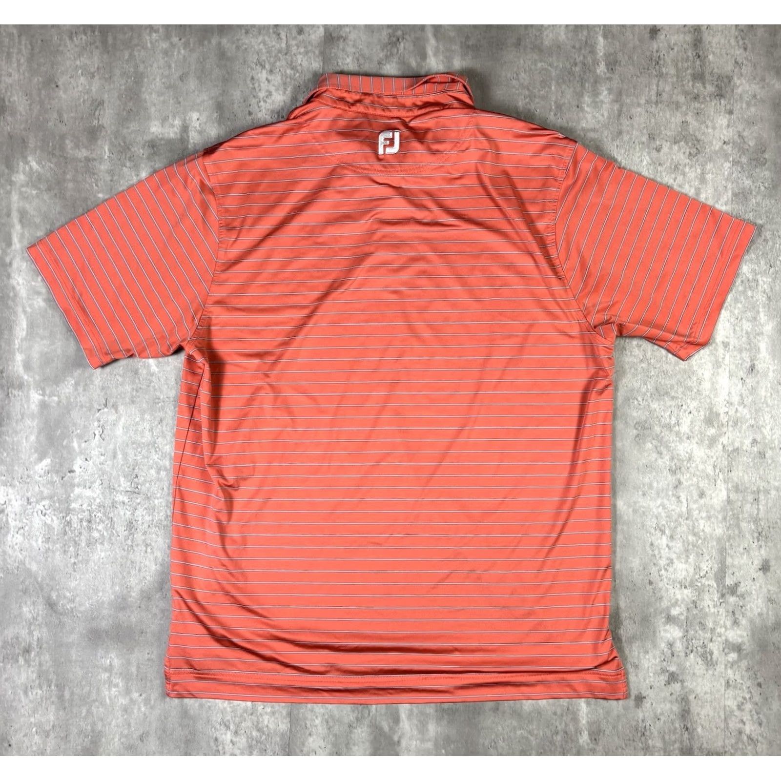 Vintage FJ Polo Shirt Mens L Orange Striped Collared Dri Fit Golf Shirt Vintage No Dunes West Size US L / EU 52-54 / 3 - 3 Thumbnail