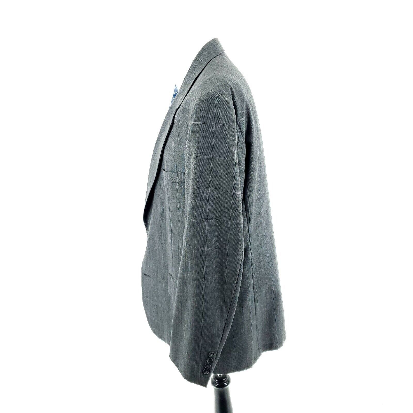 John Weitz John Weitz Wool 2 Button 2 Piece Suit 42L Gray Birdseye 41/3 Size 42L - 5 Thumbnail
