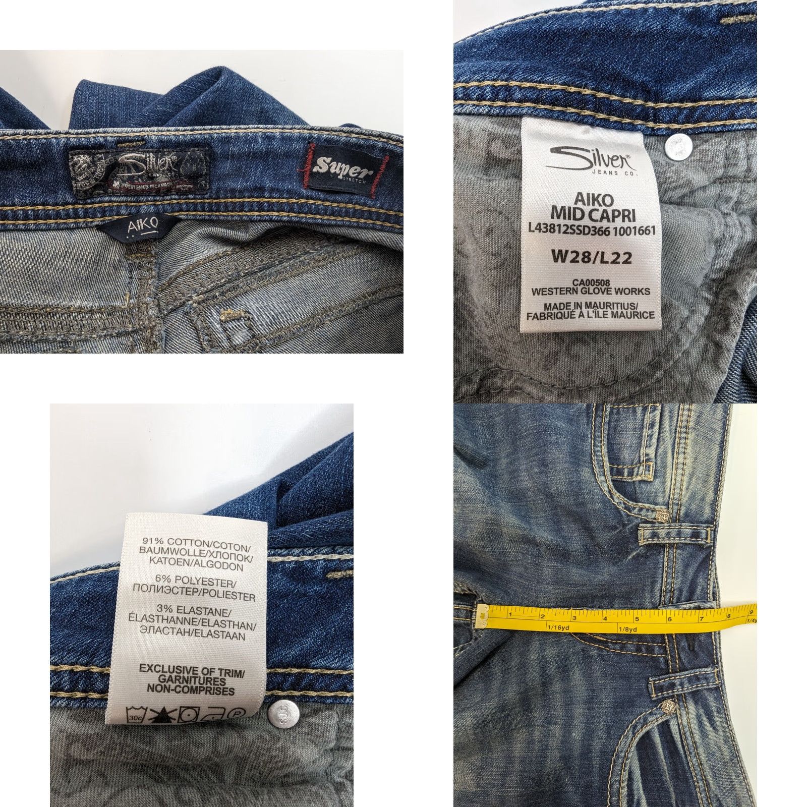 Silver Jeans Co. Silver Jeans Aiko Mid Capri Size 28 22L Women’s Jeans Super Stretch Cotton Blend Size 28" / US 6 / IT 42 - 8 Thumbnail