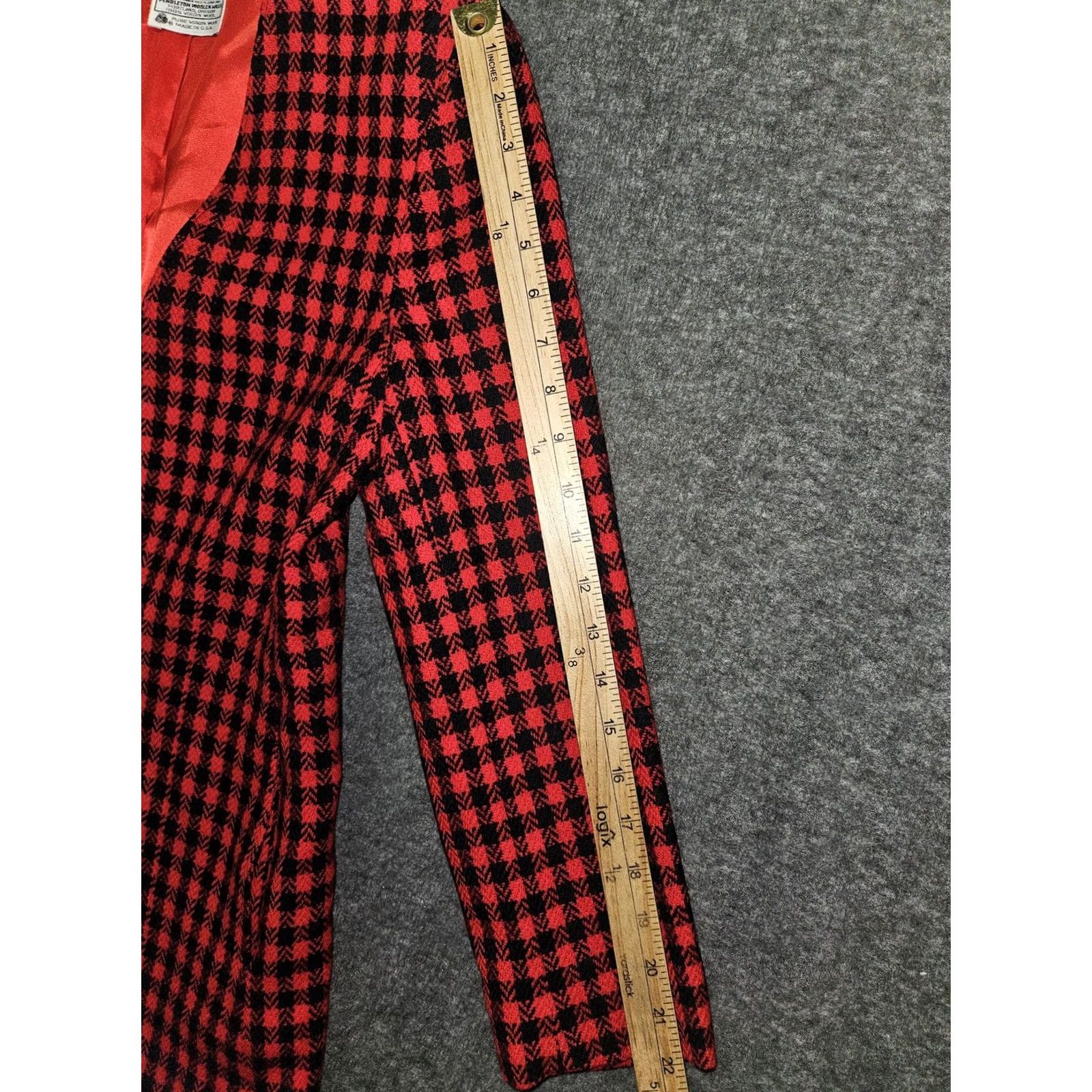 Pendleton VINTAGE Pendleton Blazer Womens 6 Red Black Houndstooth Wool Jacket Made USA 80s Size M / US 6-8 / IT 42-44 - 6 Thumbnail