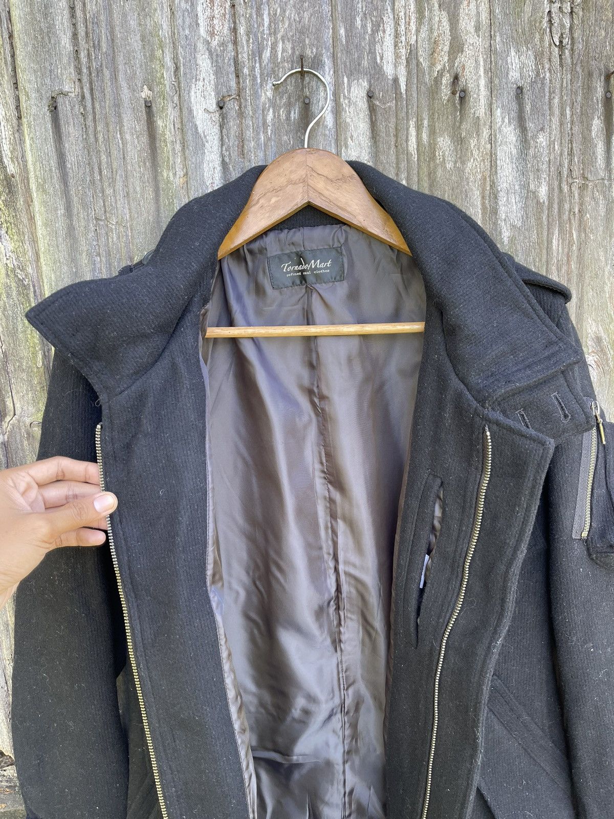 Tornado Mart Tornado Mart Black Military-Inspired Wool Coat Size US S / EU 44-46 / 1 - 21 Thumbnail