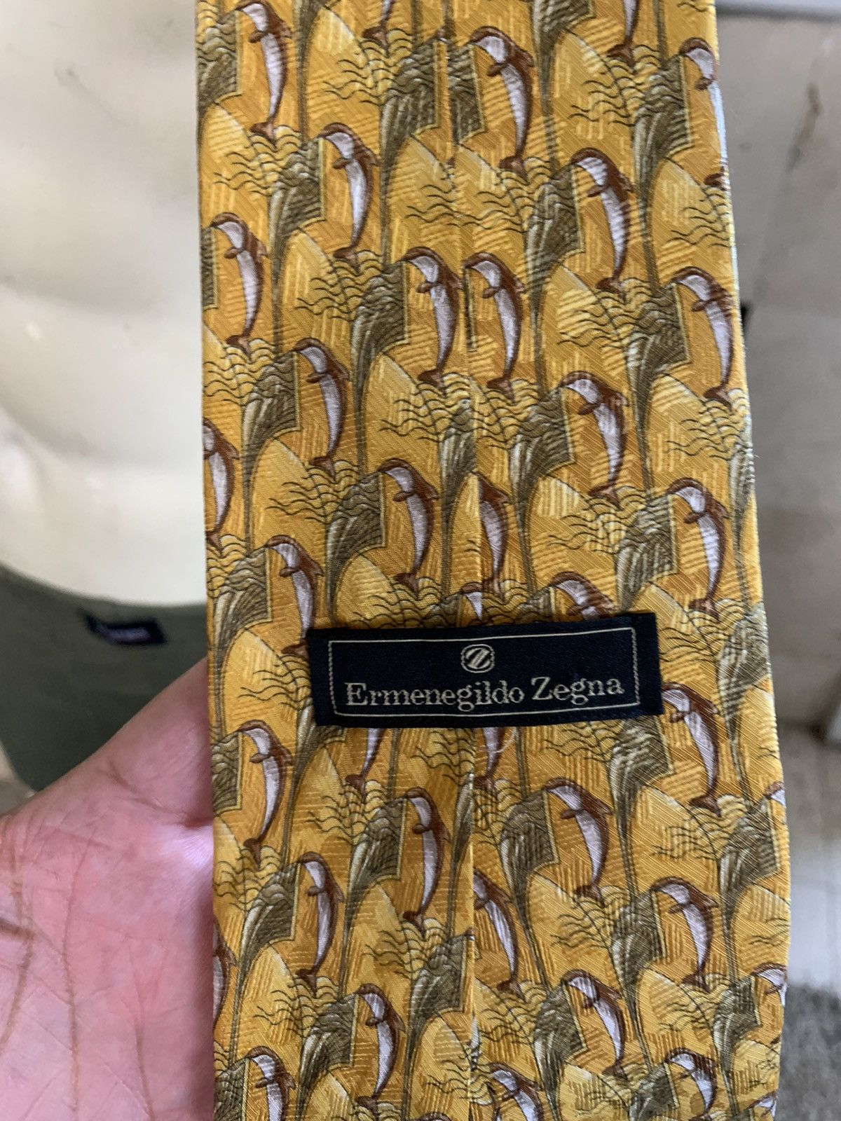 Ermenegildo Zegna Dolphins Silk Wide tie Size ONE SIZE - 10 Thumbnail