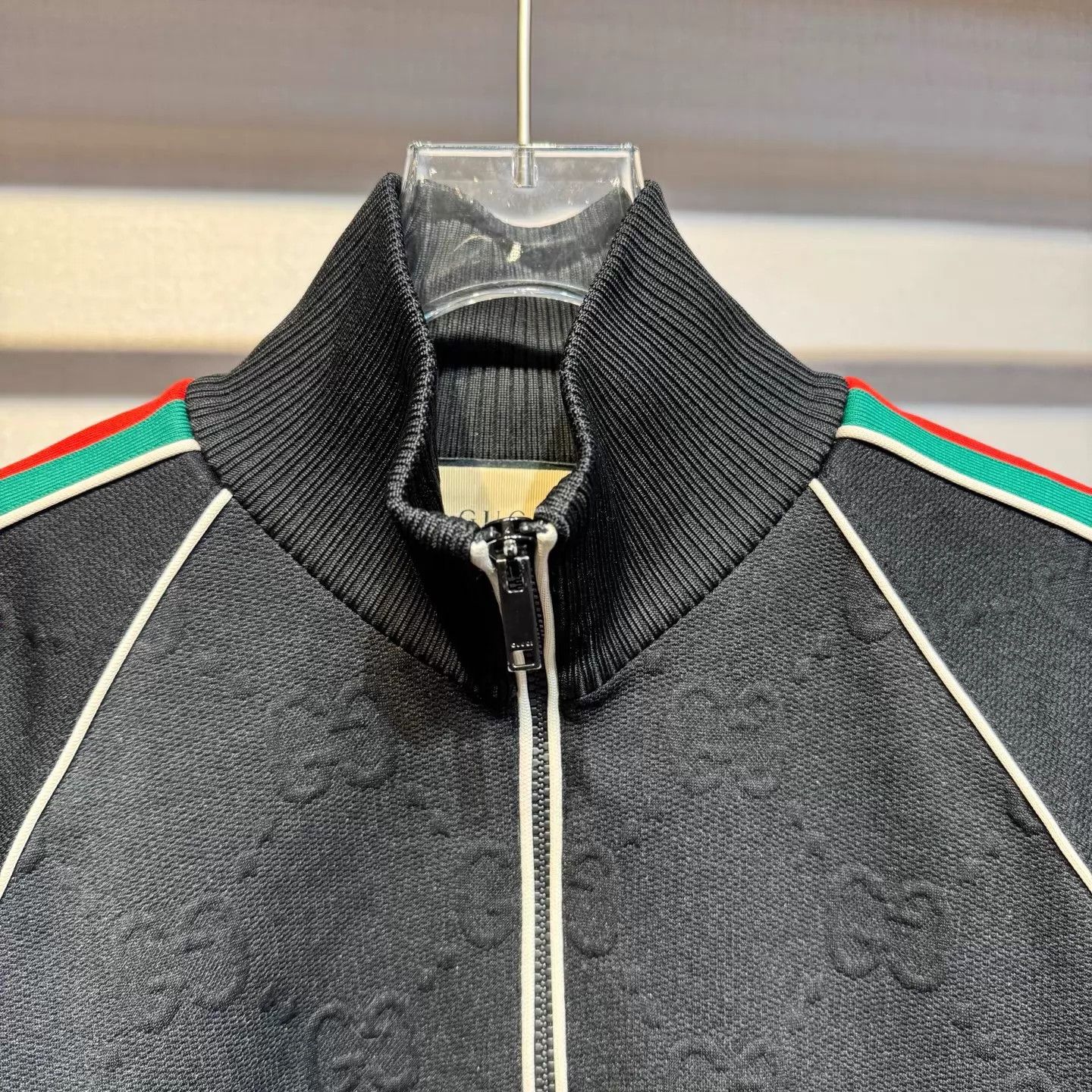 Gucci Gucci Black GG Monogram Tri-Color Webbing Zip Jacket Size US M / EU 48-50 / 2 - 3 Thumbnail