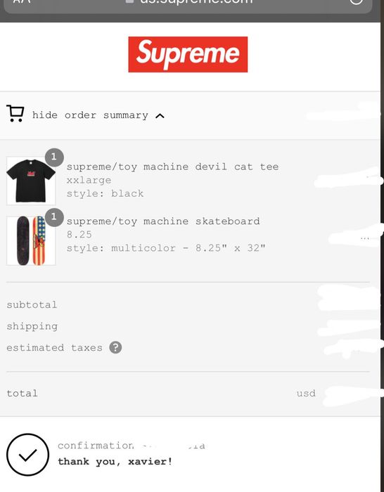 Supreme Aupreme /Toy Machine Devil Cat Tee | Grailed