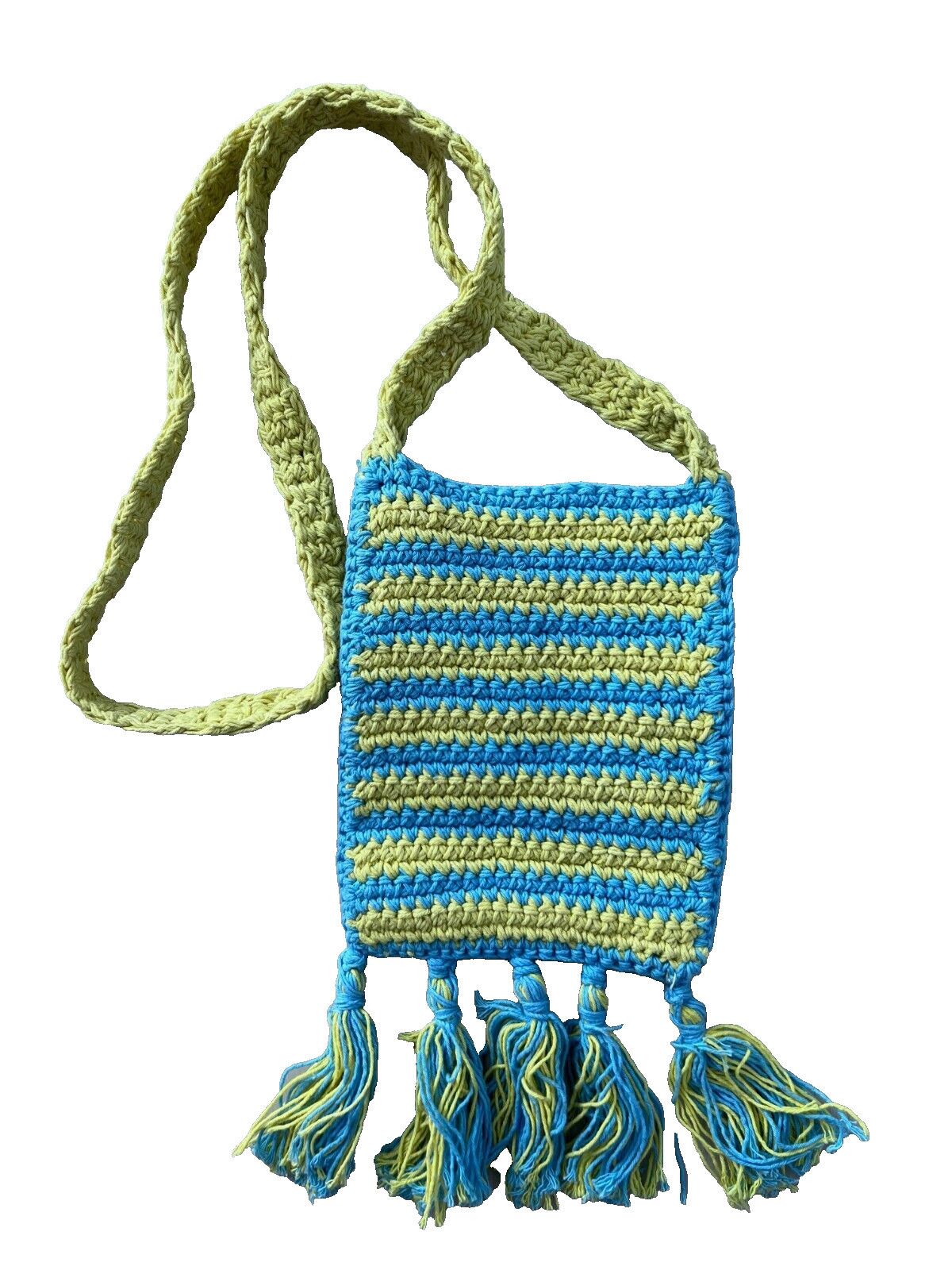 Urban Outfitters Urban Outfitters Hibiscus Flower Stripe Tassel Crochet Bag Size ONE SIZE - 3 Thumbnail