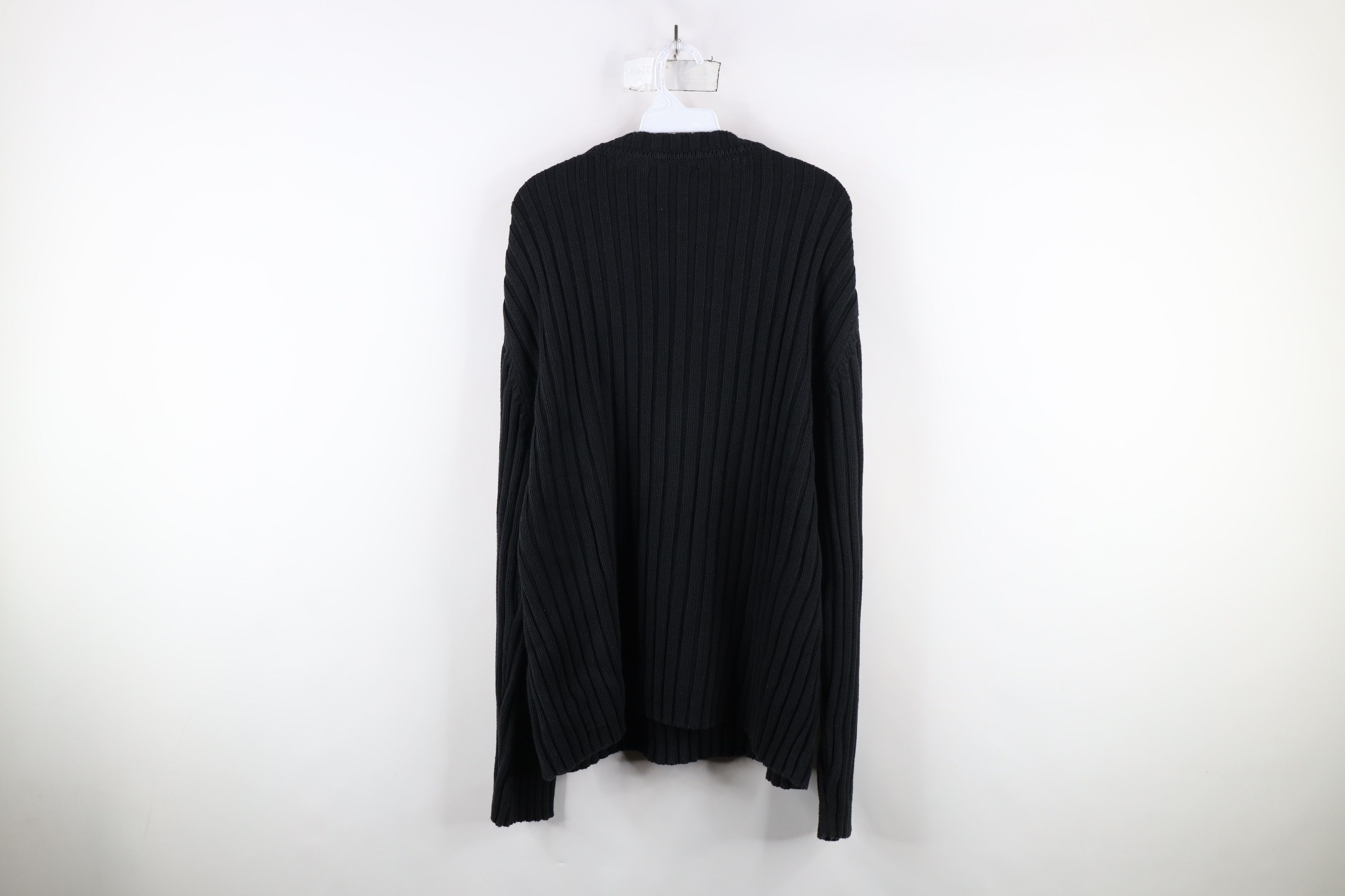 Vintage Vintage 90s Streetwear Heavyweight Ribbed Knit Sweater Black Size US XL / EU 56 / 4 - 10 Thumbnail