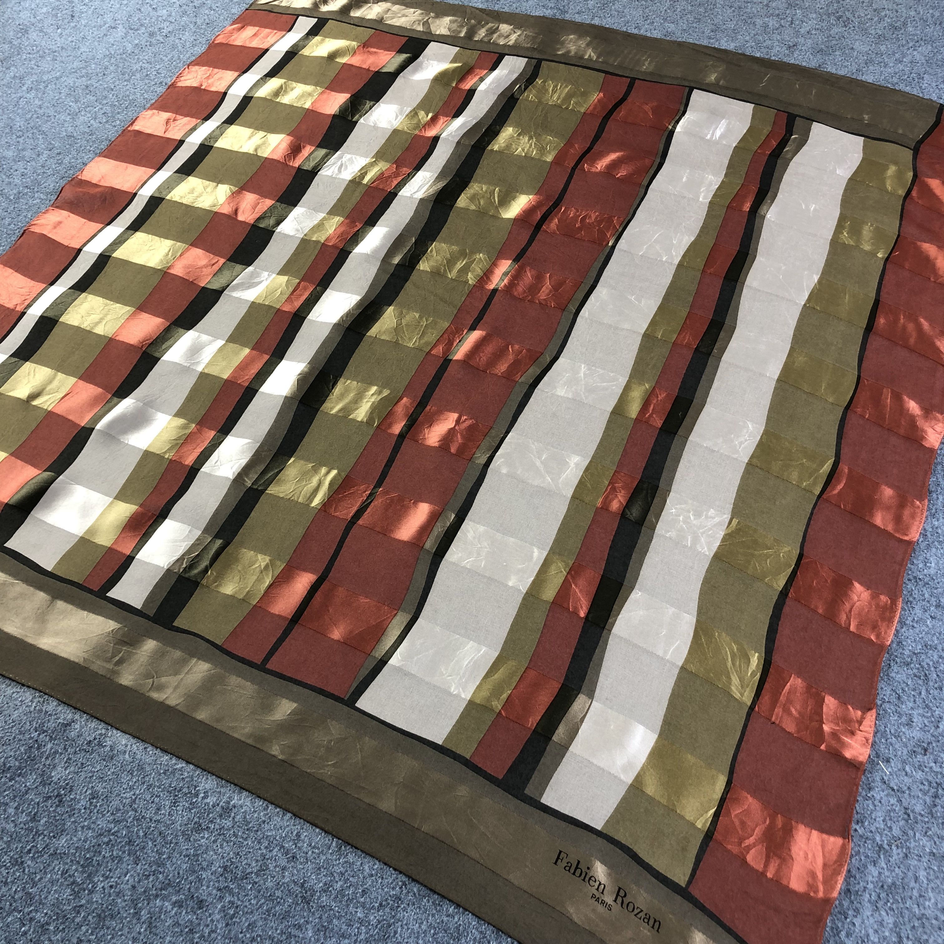 Vintage Fabien Rozan Slit Thread Silk Scarf M819 Size ONE SIZE - 2 Thumbnail