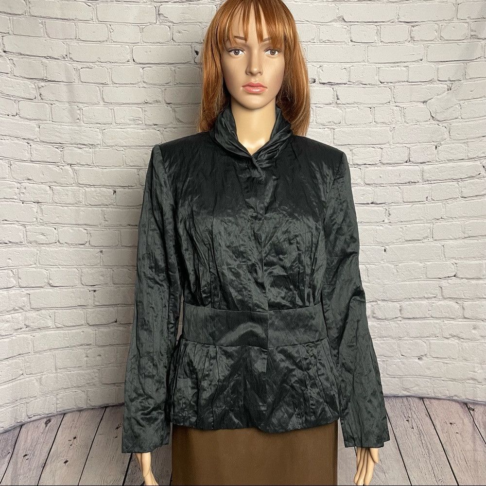 Other NWT New Christopher & Banks Black Crinkle Cotton Blend Jack Size M / US 6-8 / IT 42-44 - 1 Thumbnail